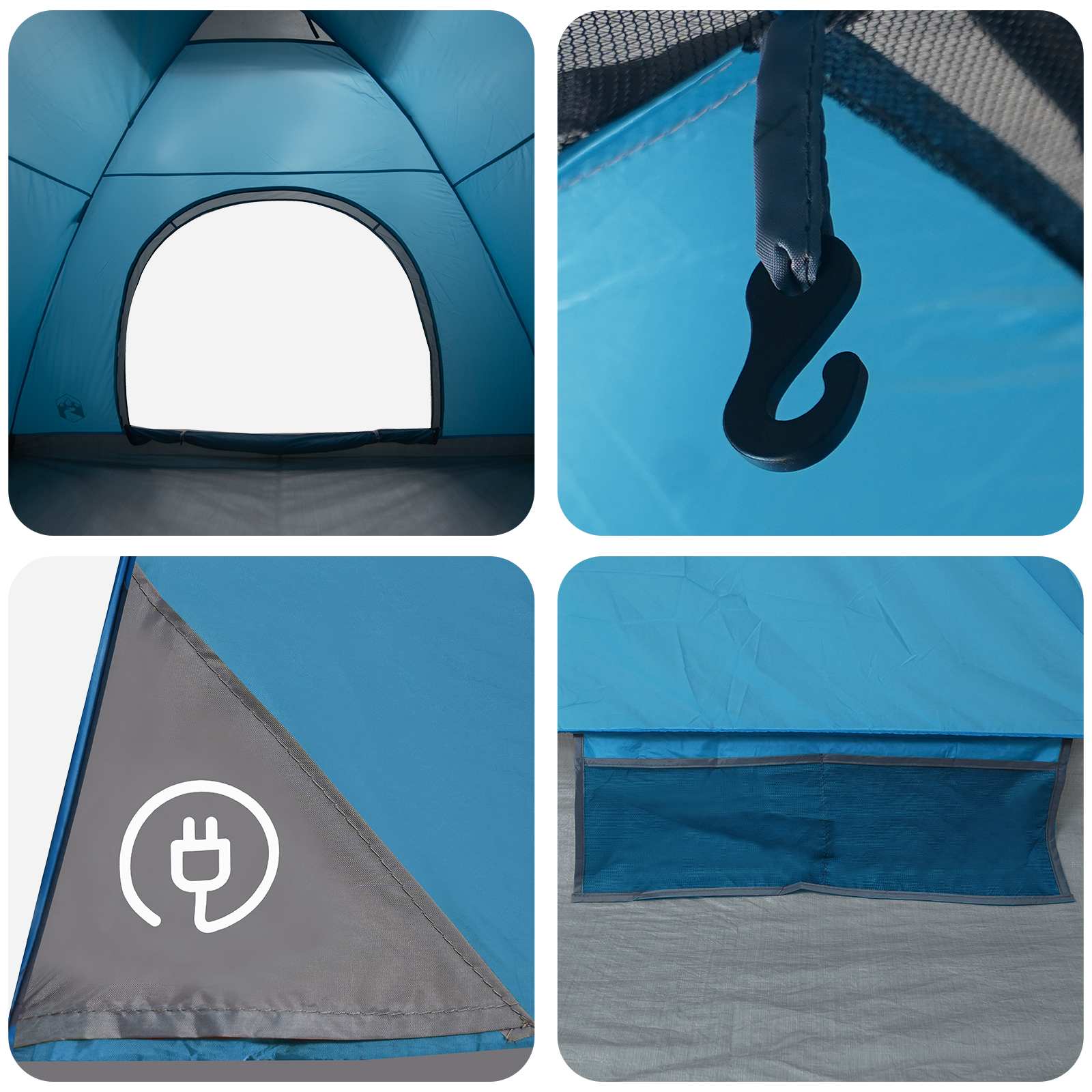 Kamping šator s krovom Plava 335 x 275 x 180 cm