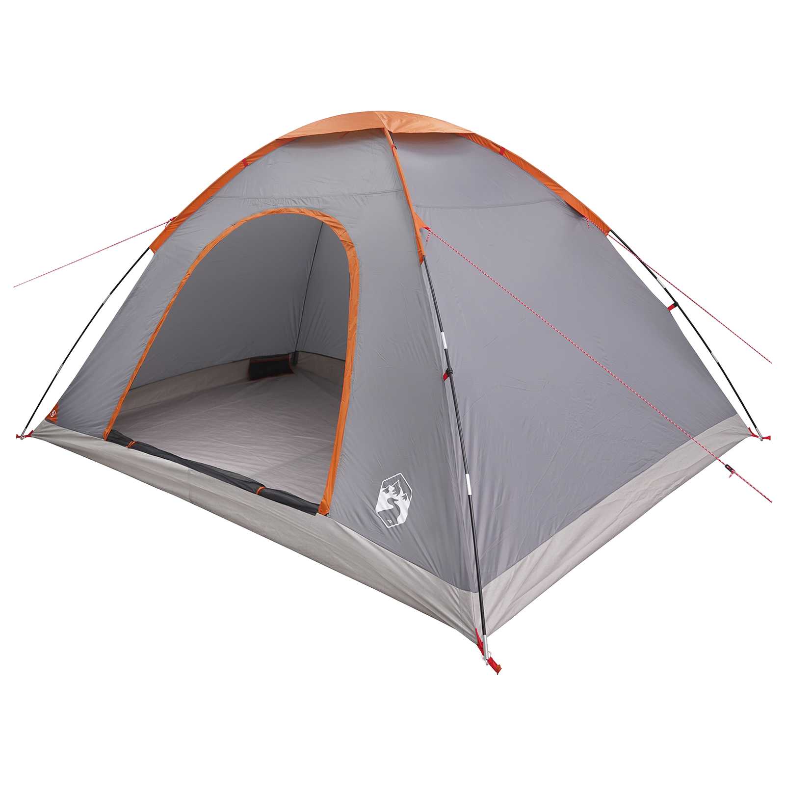 Kamping šator s krovom Siva i narančasta 335 x 275 x 180 cm