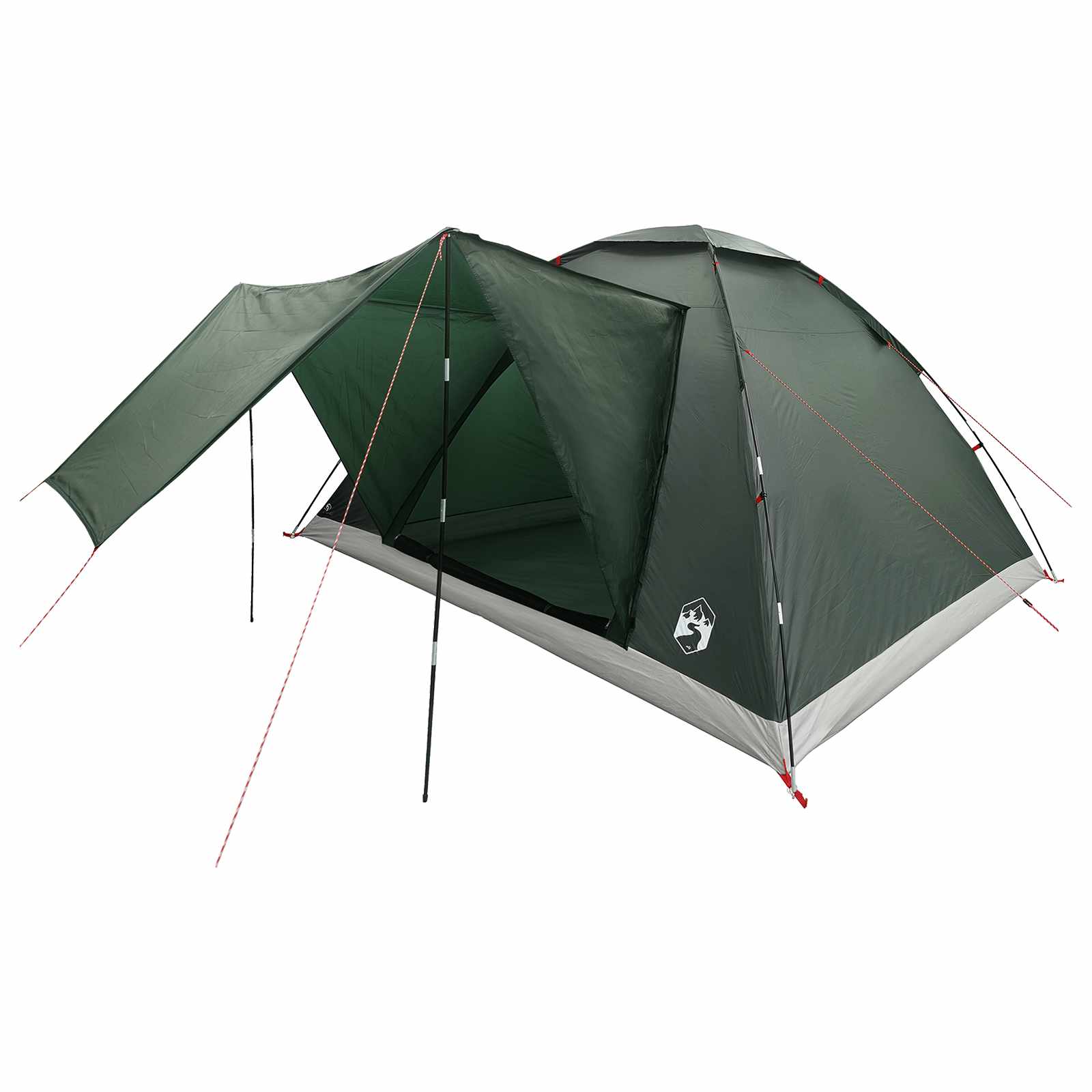 Kamping šator s krovom Maslinasto zelena 335 x 275 x 180 cm