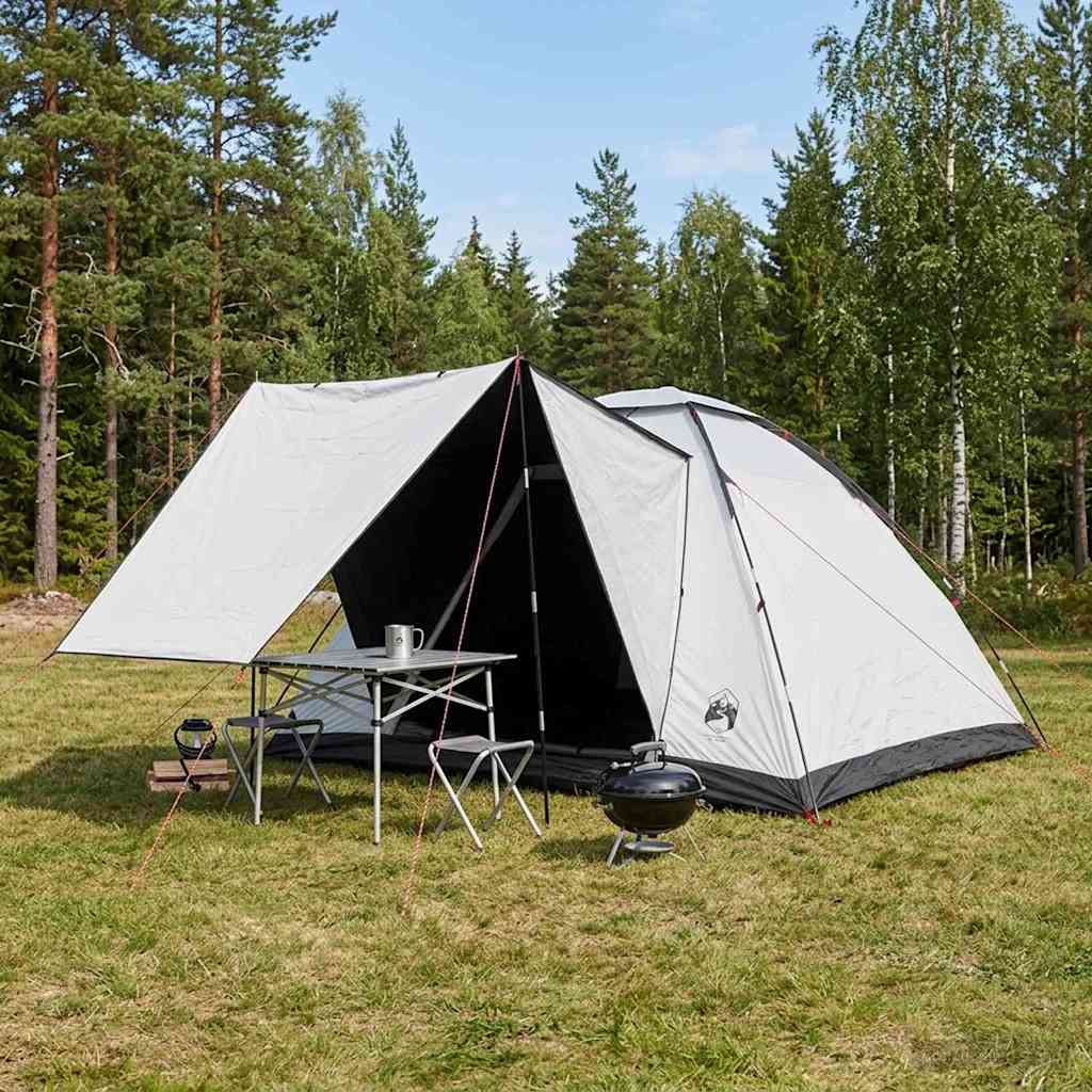 Kamping šator 6-osobni Bijeli Blackout Poliester i čelik