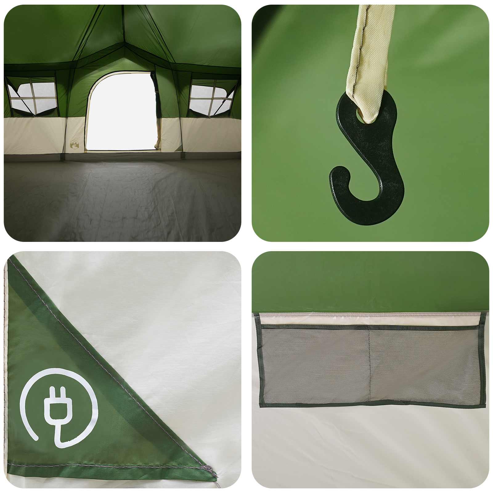 Obiteljski šator Zelena 487 x 340 x 216 cm Poliester i čelik