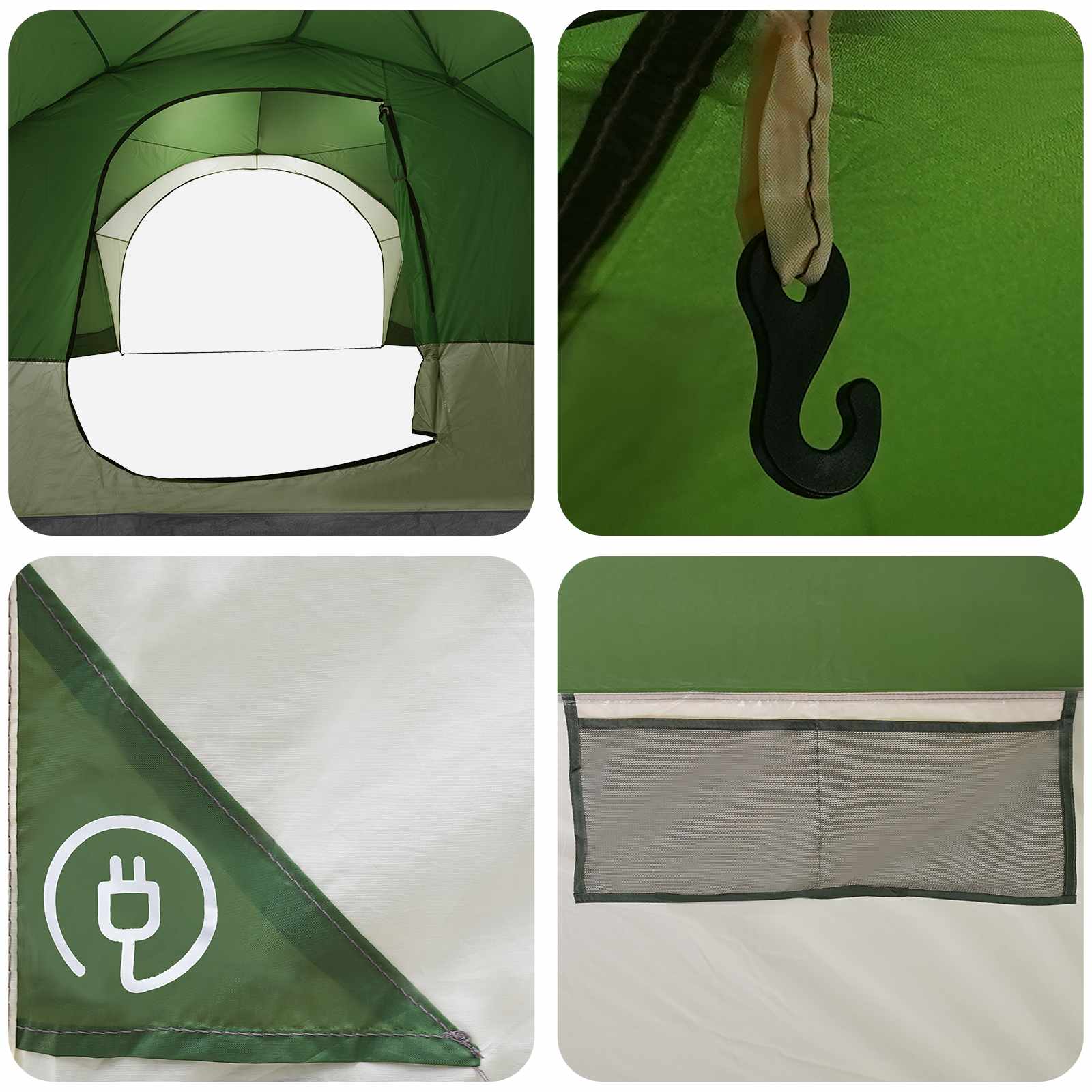 Bočna šatora Zelena 410 x 410 x 250 cm Poliester i čelik