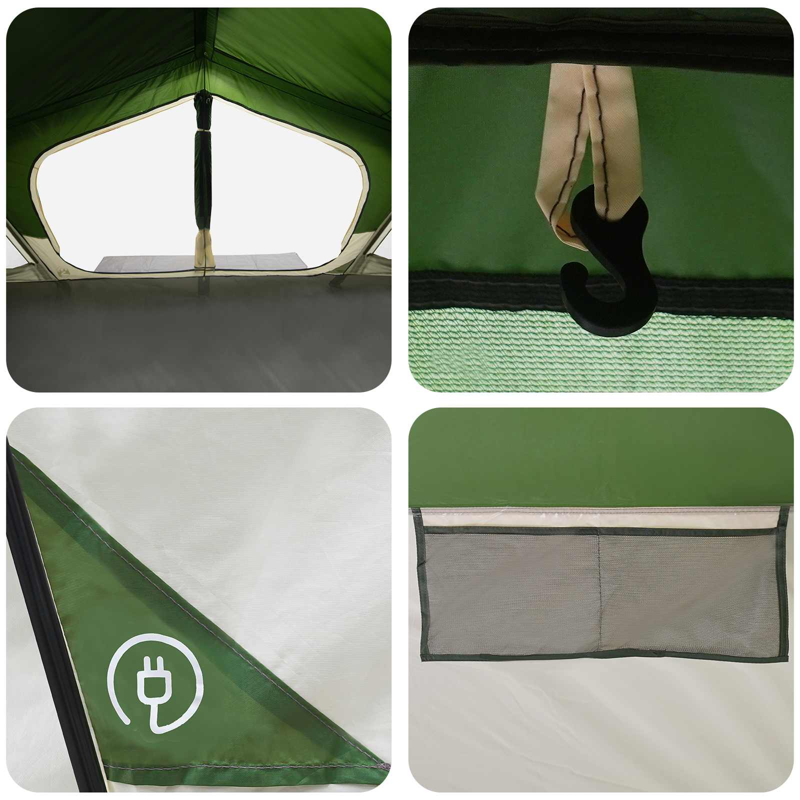 Kabinski šator Zelena 480 x 273 x 205 cm Poliester i čelik