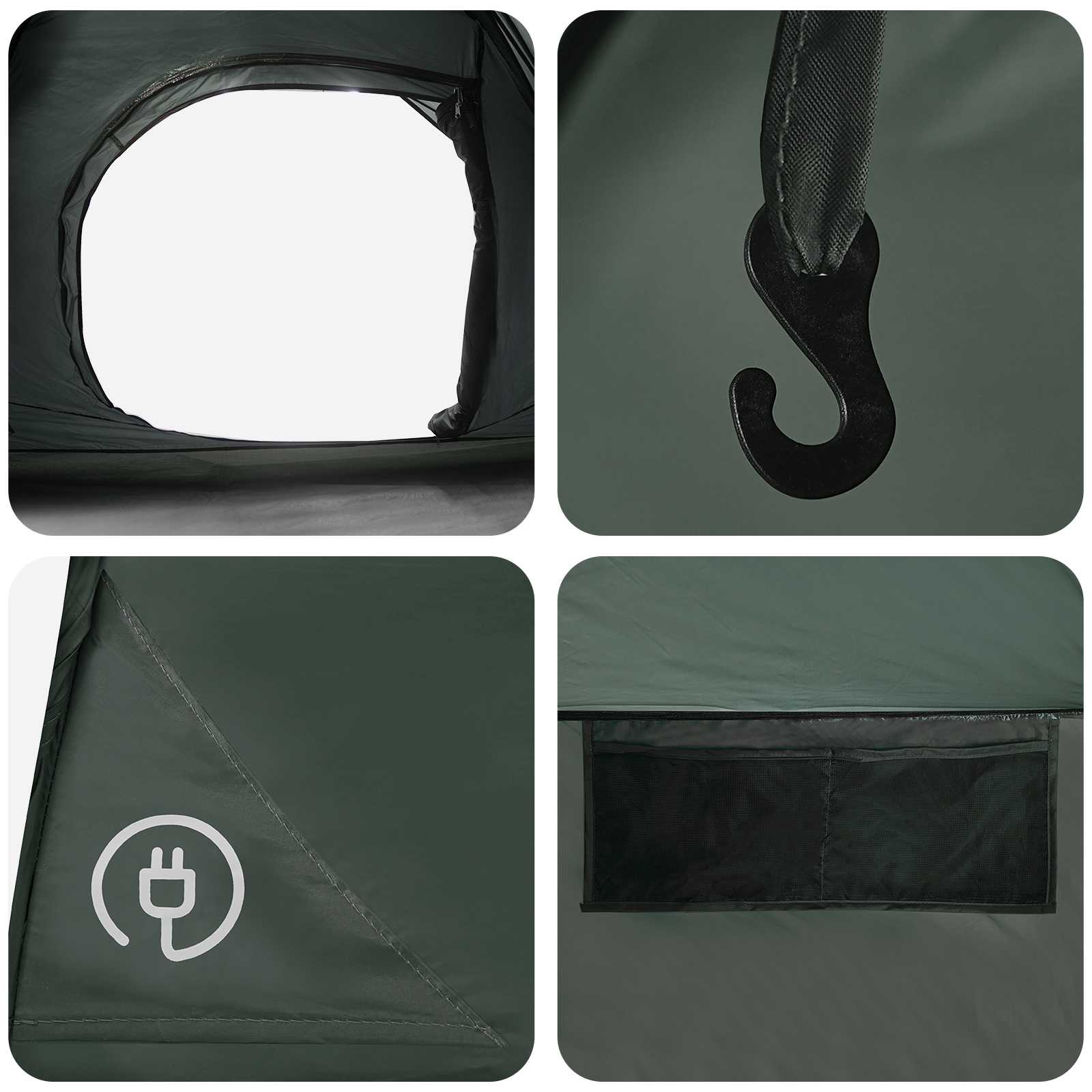 Instant šator s krovom Maslinasto zelena 305 x 215 x 140 cm