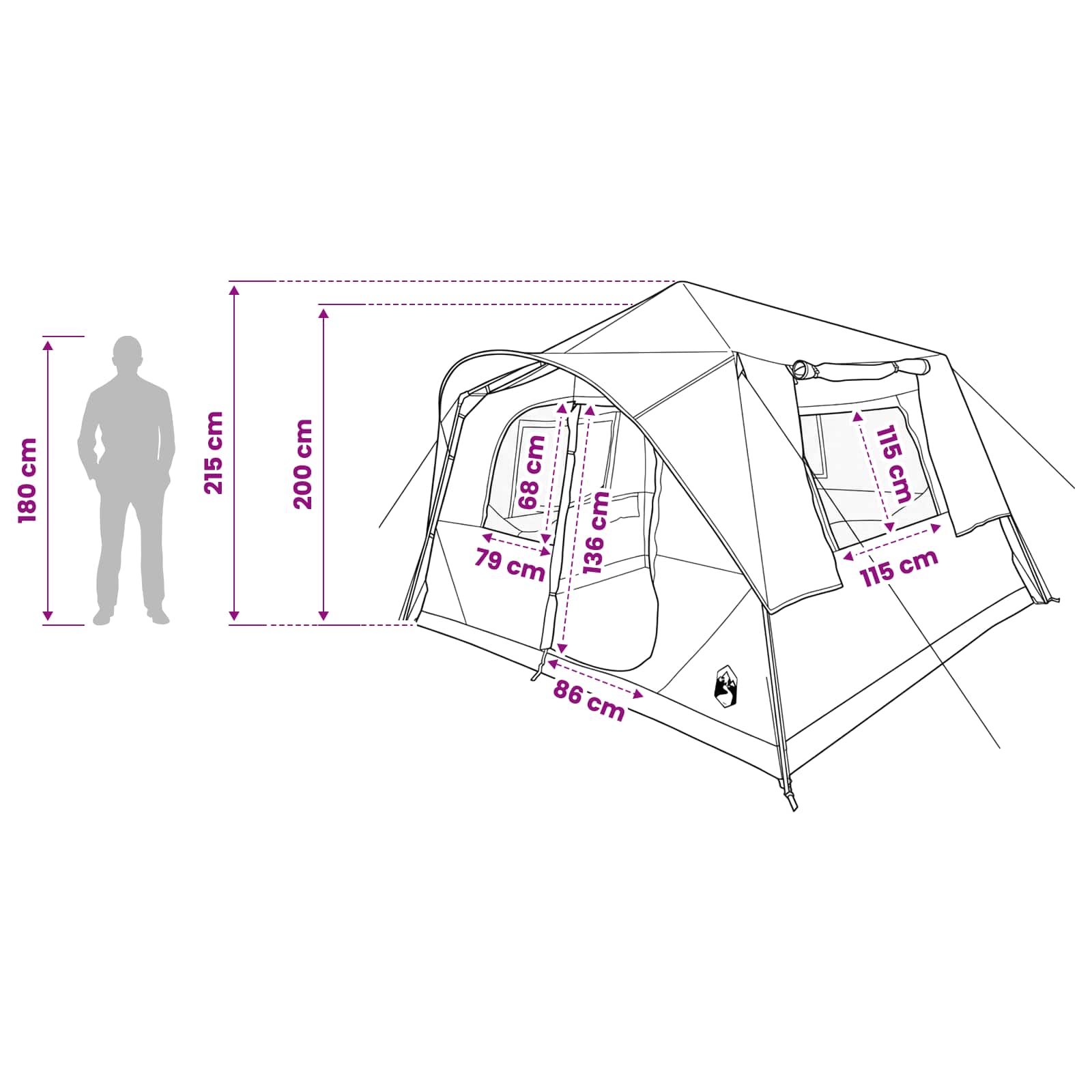 Instant šator Zelena 365 x 380 x 200 cm Poliester i čelik