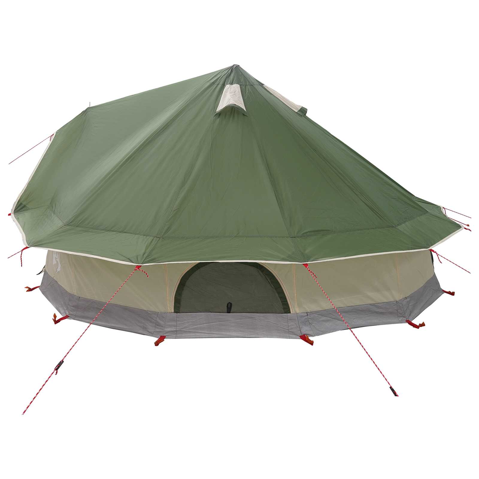 Tipi šator s krovom Zelena 700 x 700 x 395 cm Poliester i čelik