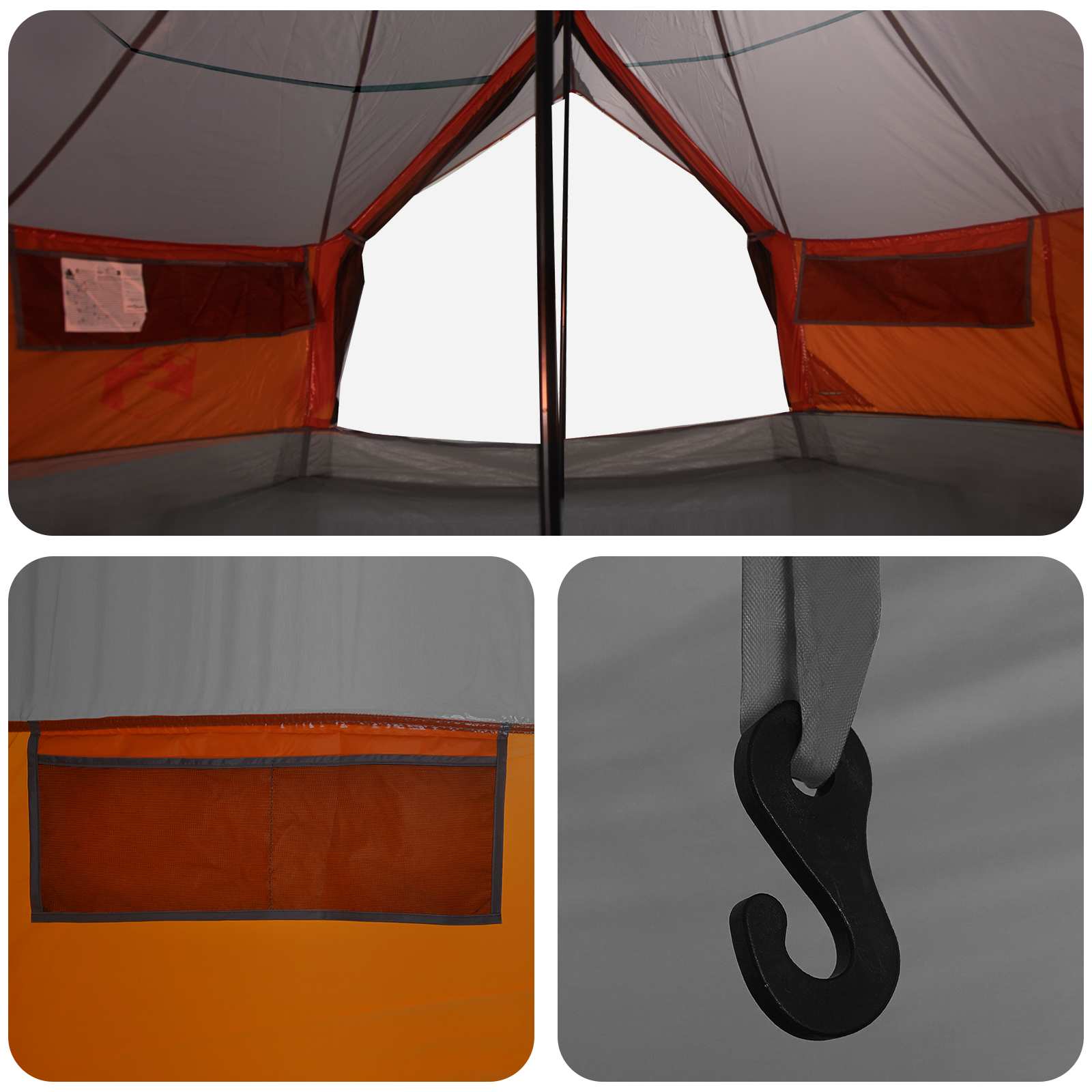 Tipi šator s krovom Siva i narančasta 800 x 800 x 430 cm