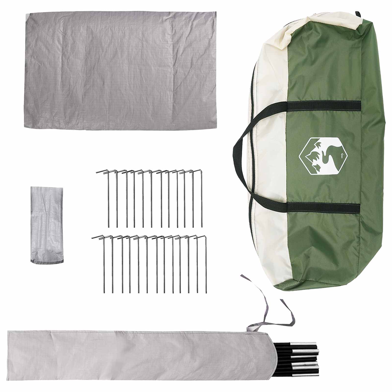 Tipi šator s krovom Zelena 250 x 250 cm Poliester i čelik