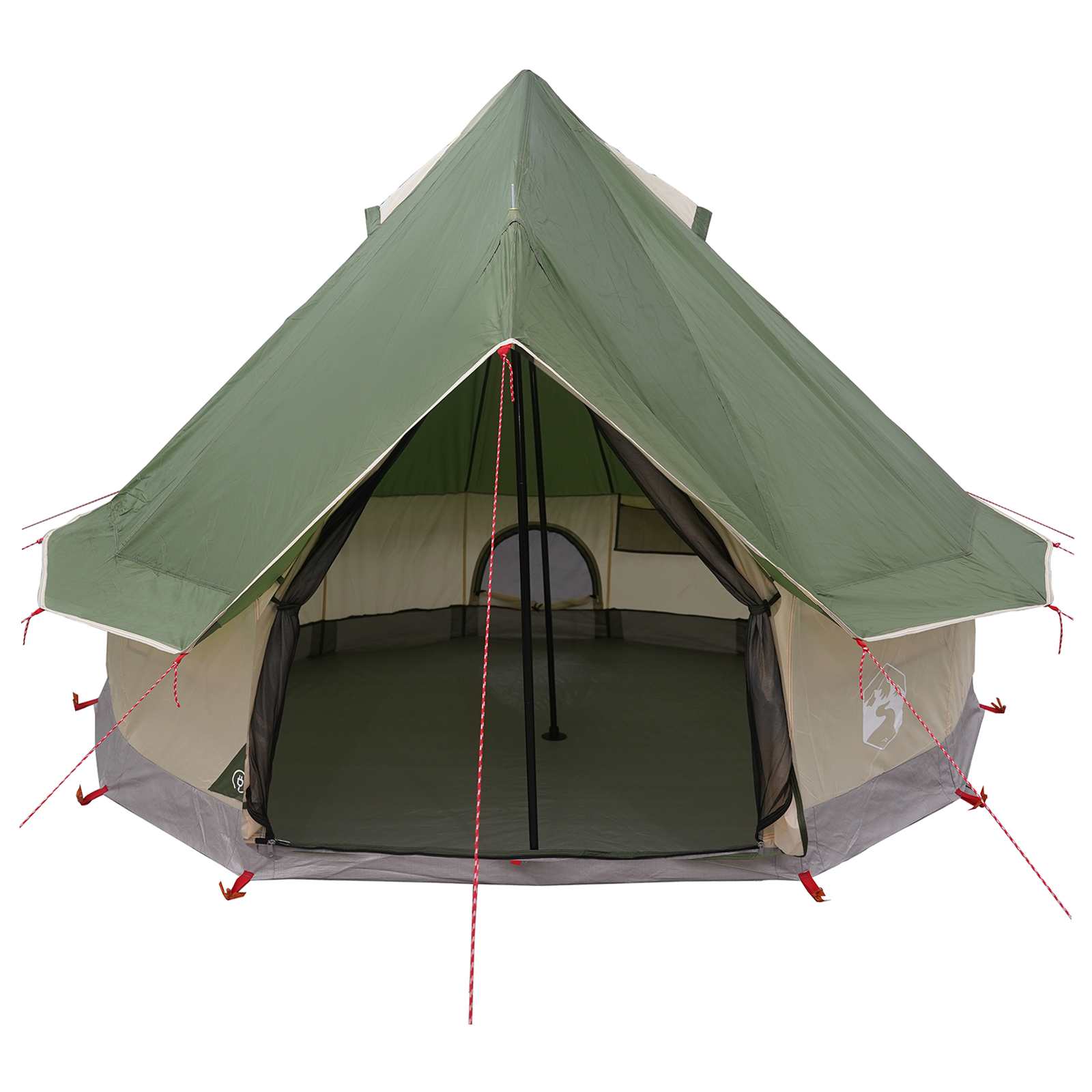 Tipi šator s krovom Zelena 250 x 250 cm Poliester i čelik