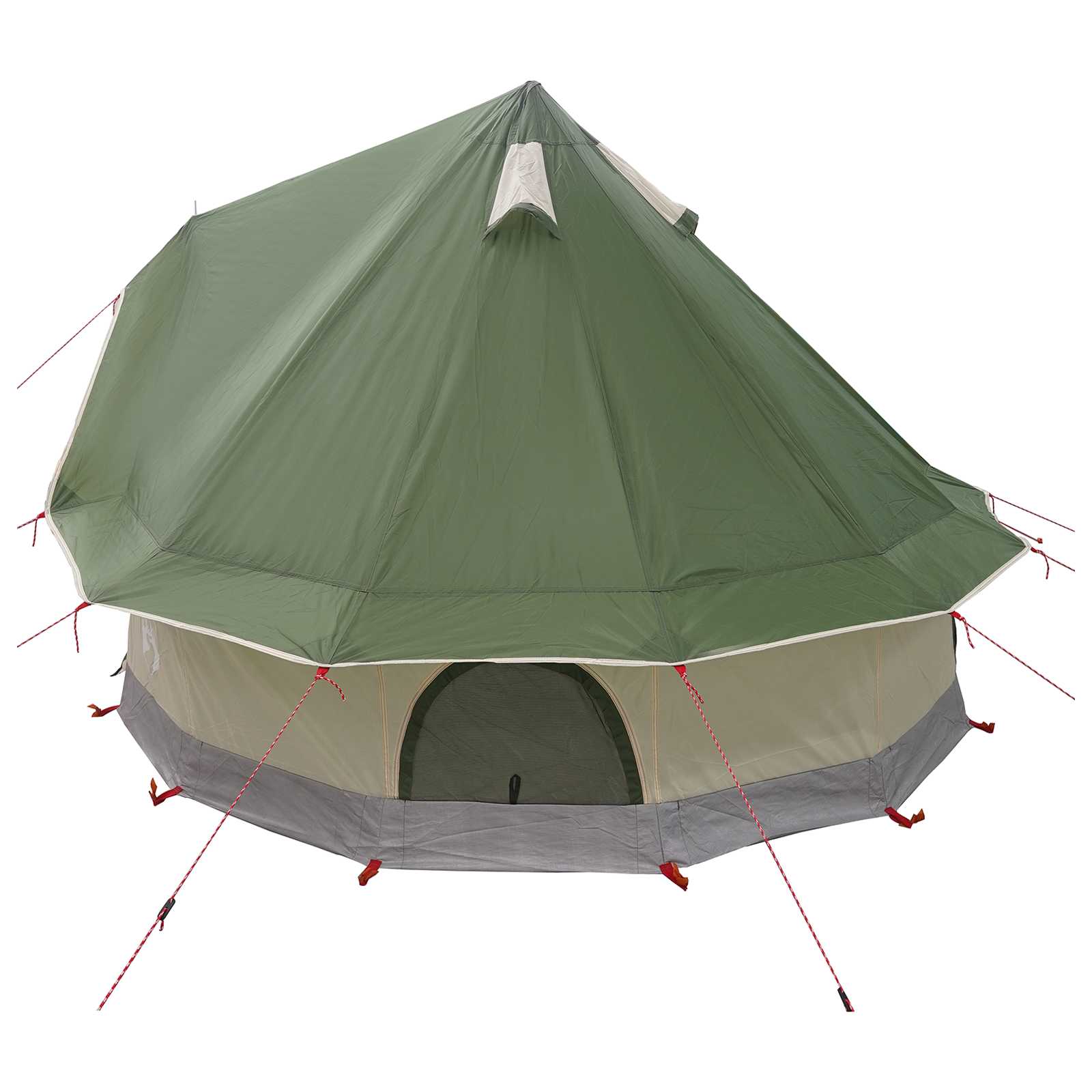 Tipi šator s krovom Zelena 250 x 250 cm Poliester i čelik