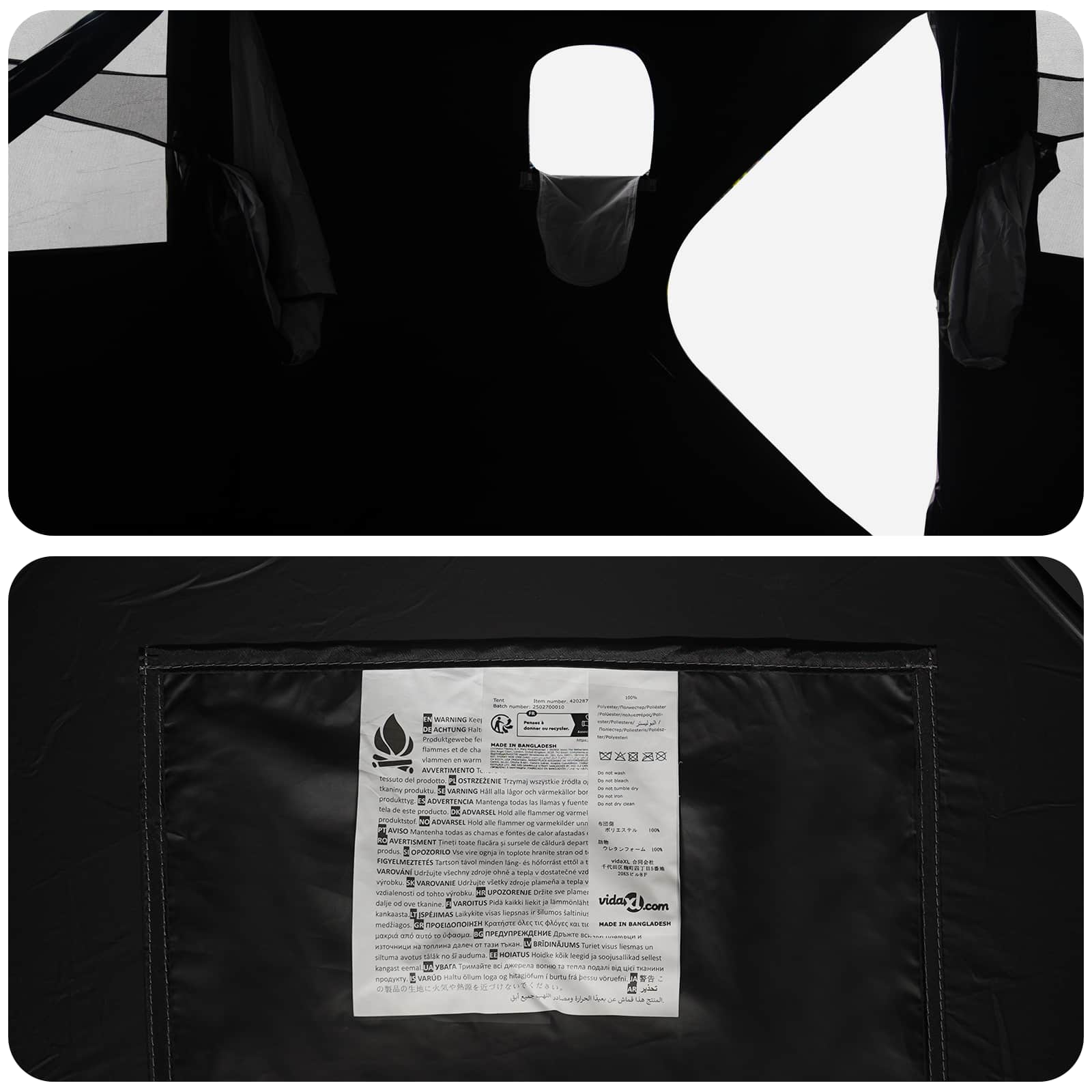 Lovni šator s krovom Bijeli Blackout 143 x 143 x 165 cm