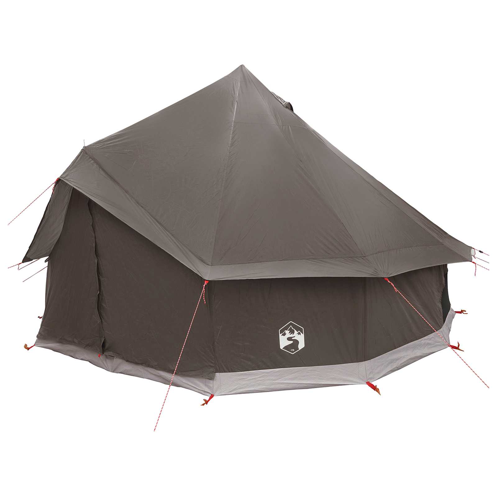Tipi šator Smeđa siva 300 x 300 x 200 cm Poliester i čelik