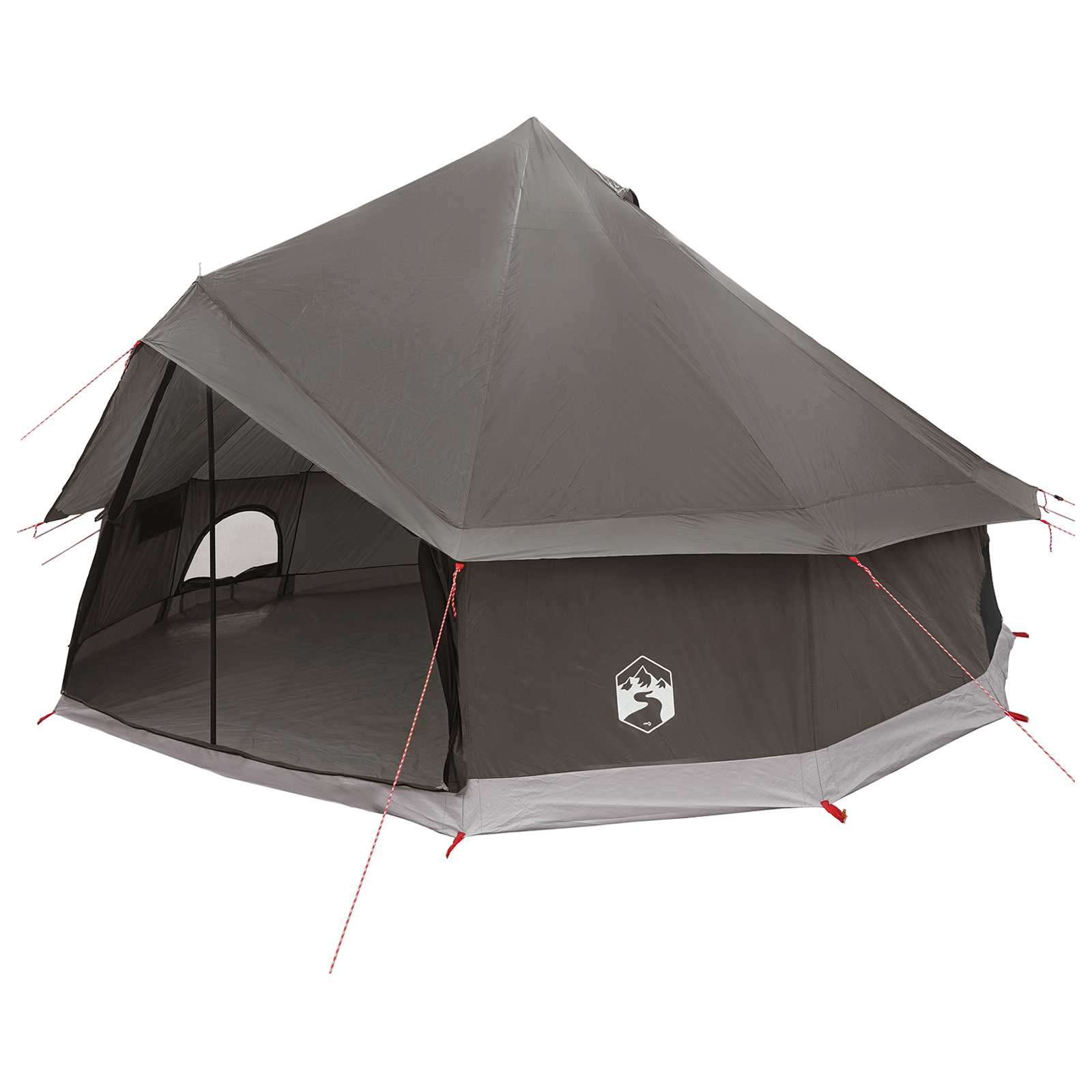 Tipi šator Smeđa siva 400 x 400 x 250 cm Poliester i čelik