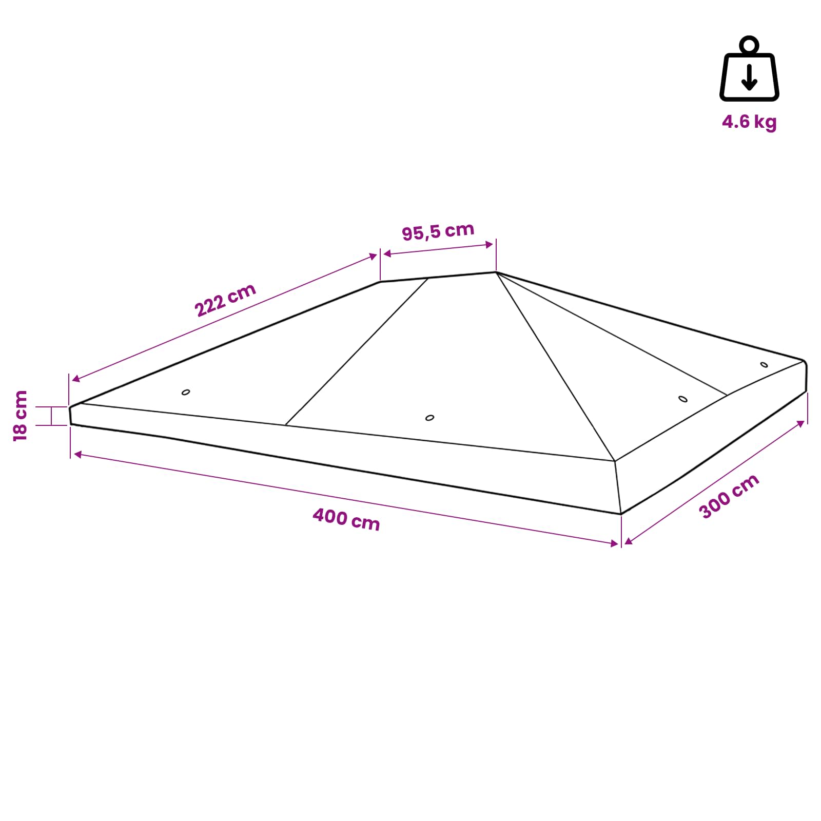 Gazebo Pokrivač 300 x 400 cm Plava