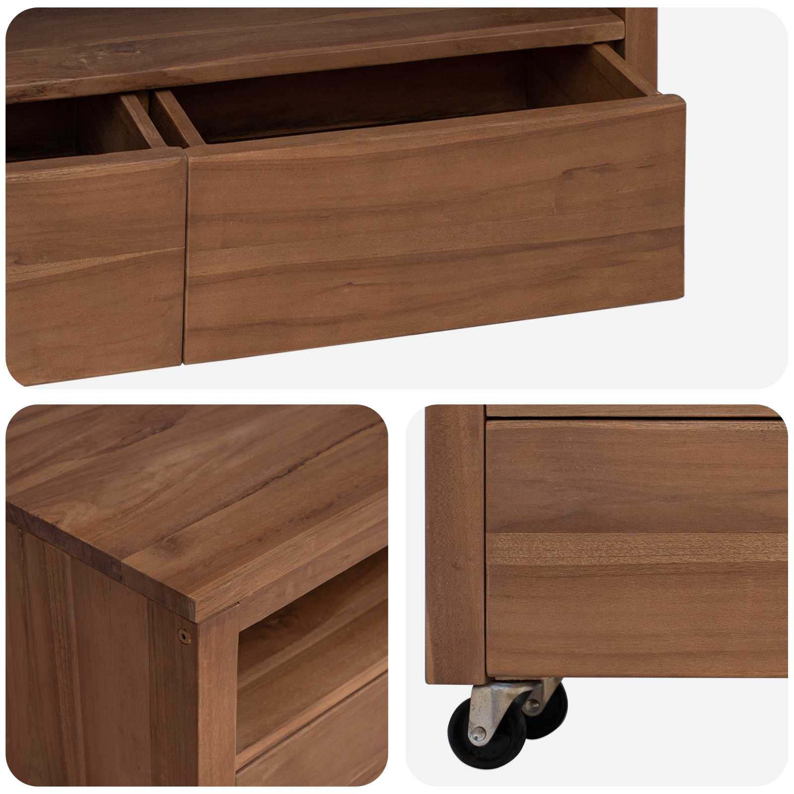TV ormar 110 x 30 x 40 cm Prirodna Čvrsto teak drvo