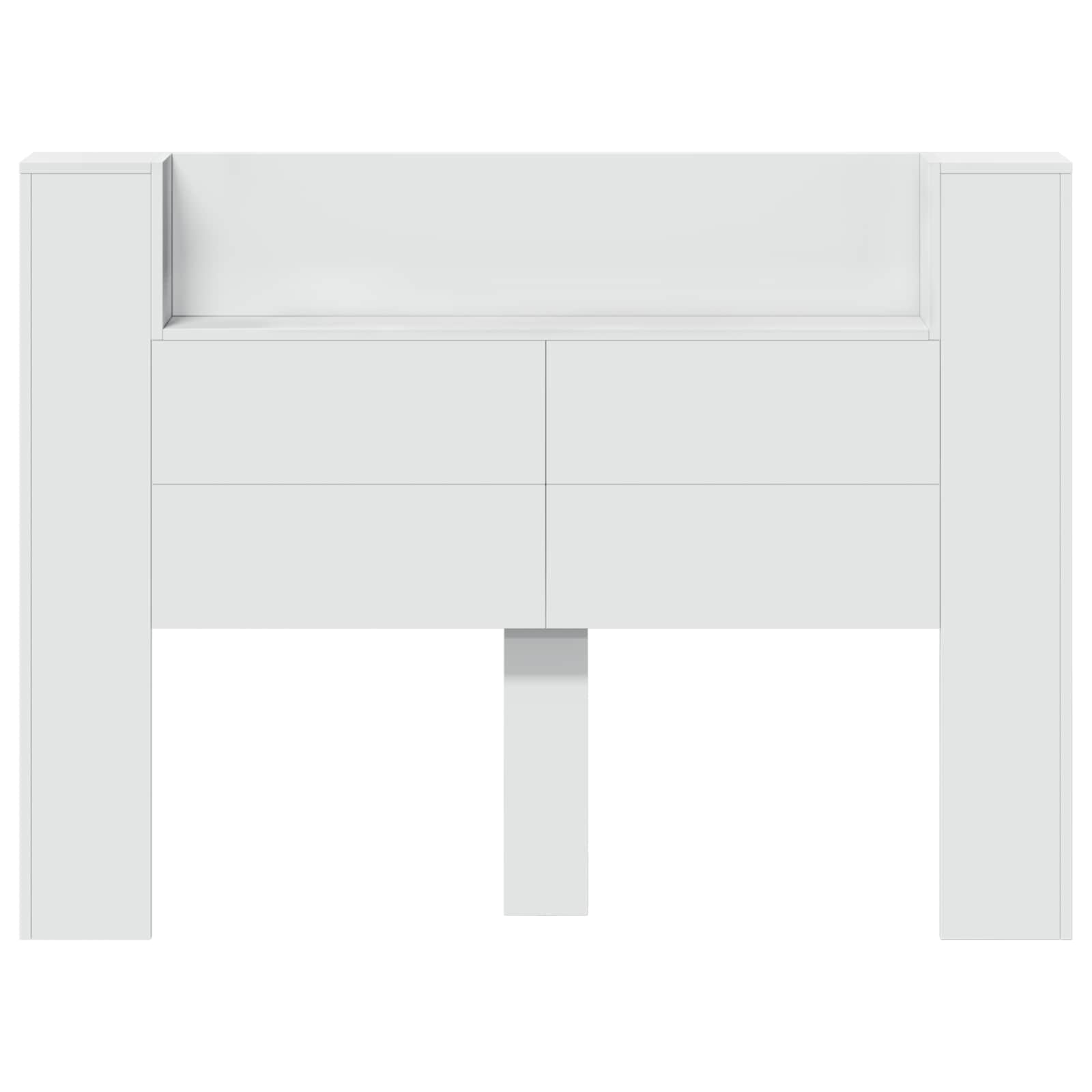 Krevetna ploča s LED-om s policom Bijeli 140 x 16,5 x 103,5 cm