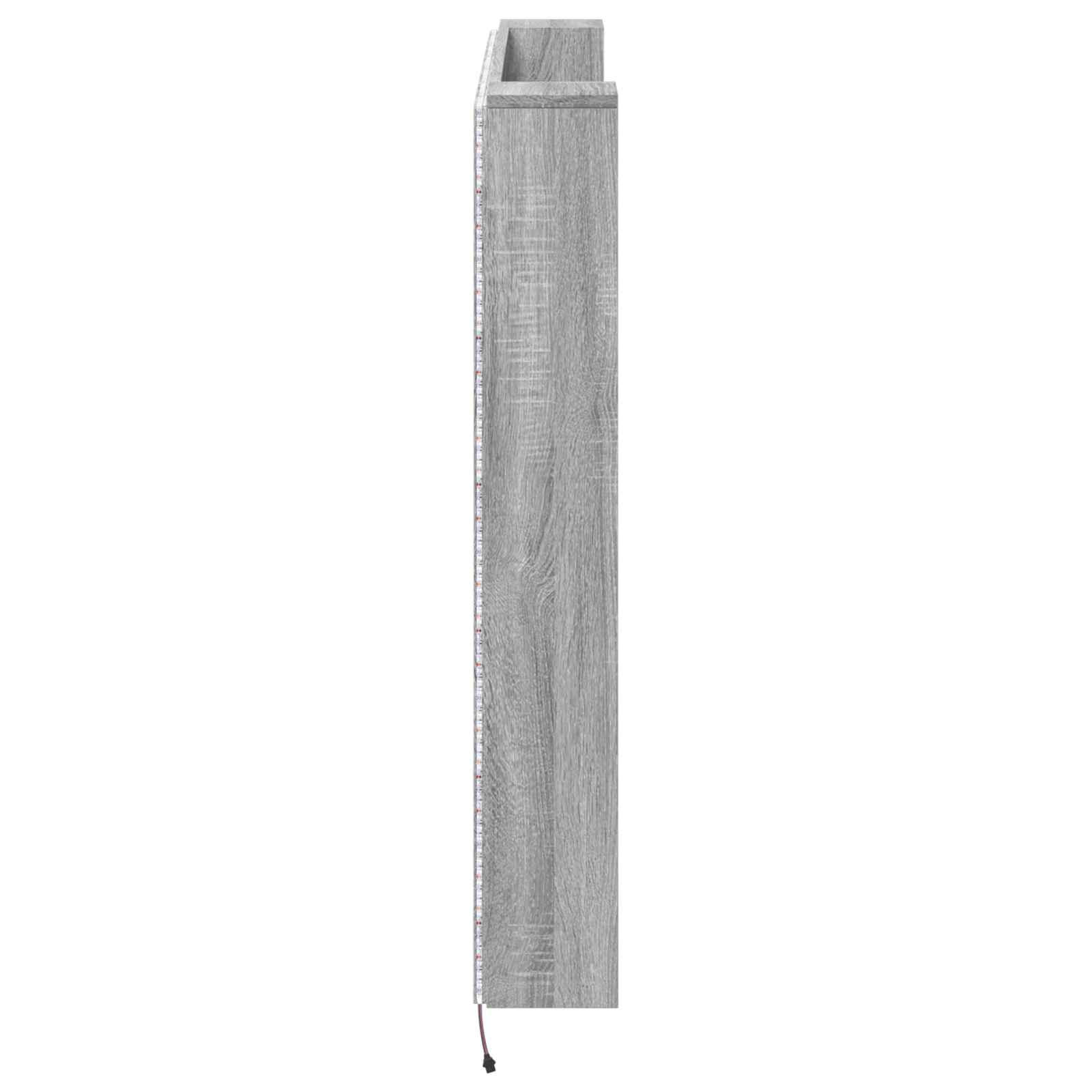 Krevetna ploča s LED-om Zidne Sivi Sonoma 140 x 16,5 x 103,5 cm
