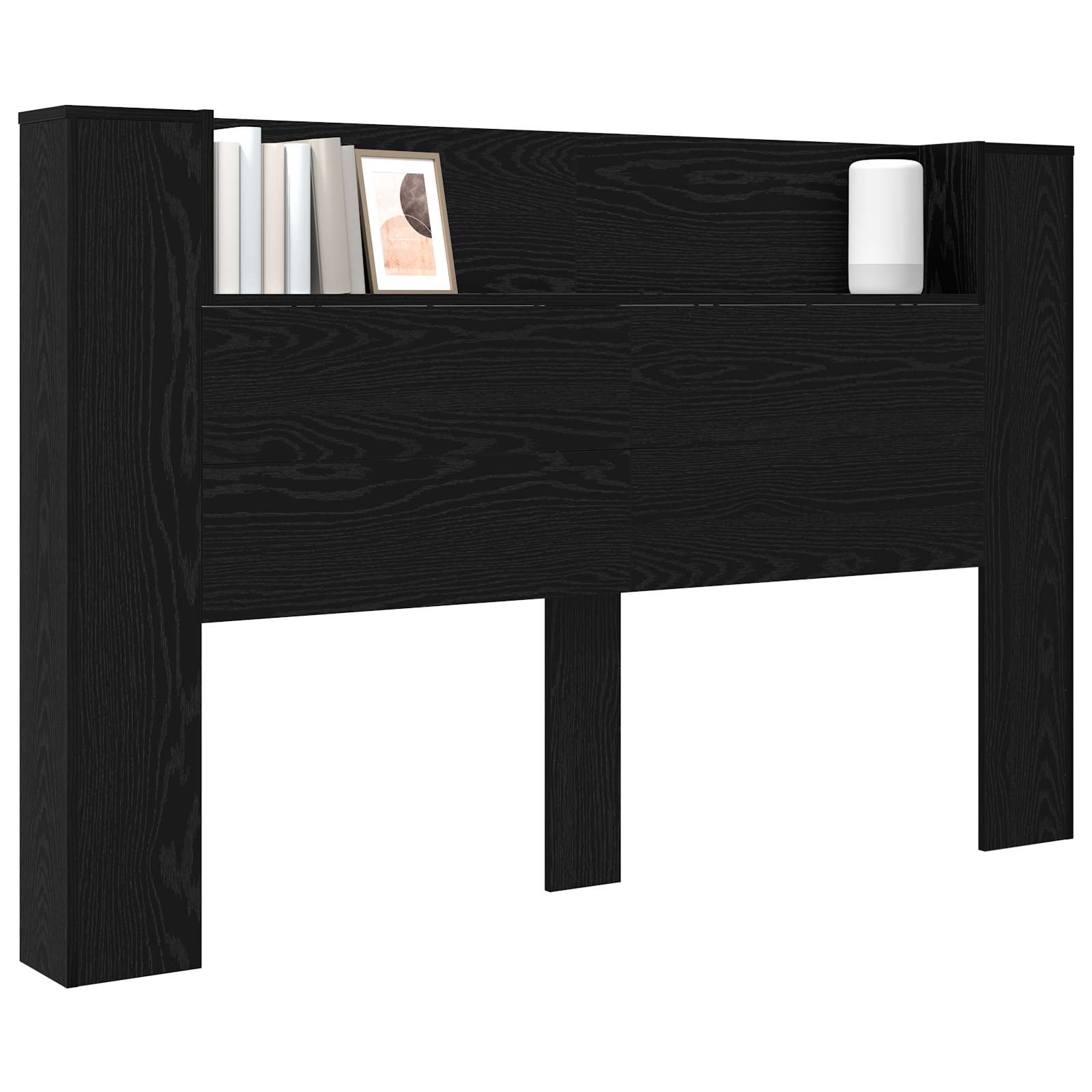 Krevetna ploča s LED-om Zidne Crni Hrast 160 x 16,5 x 103,5 cm