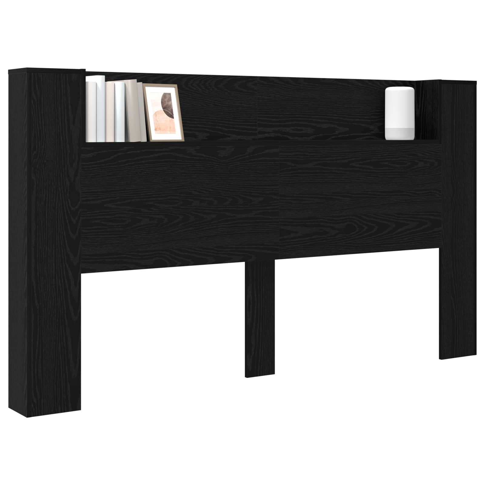 Krevetna ploča s LED-om Zidne Crni Hrast 180 x 16,5 x 103,5 cm