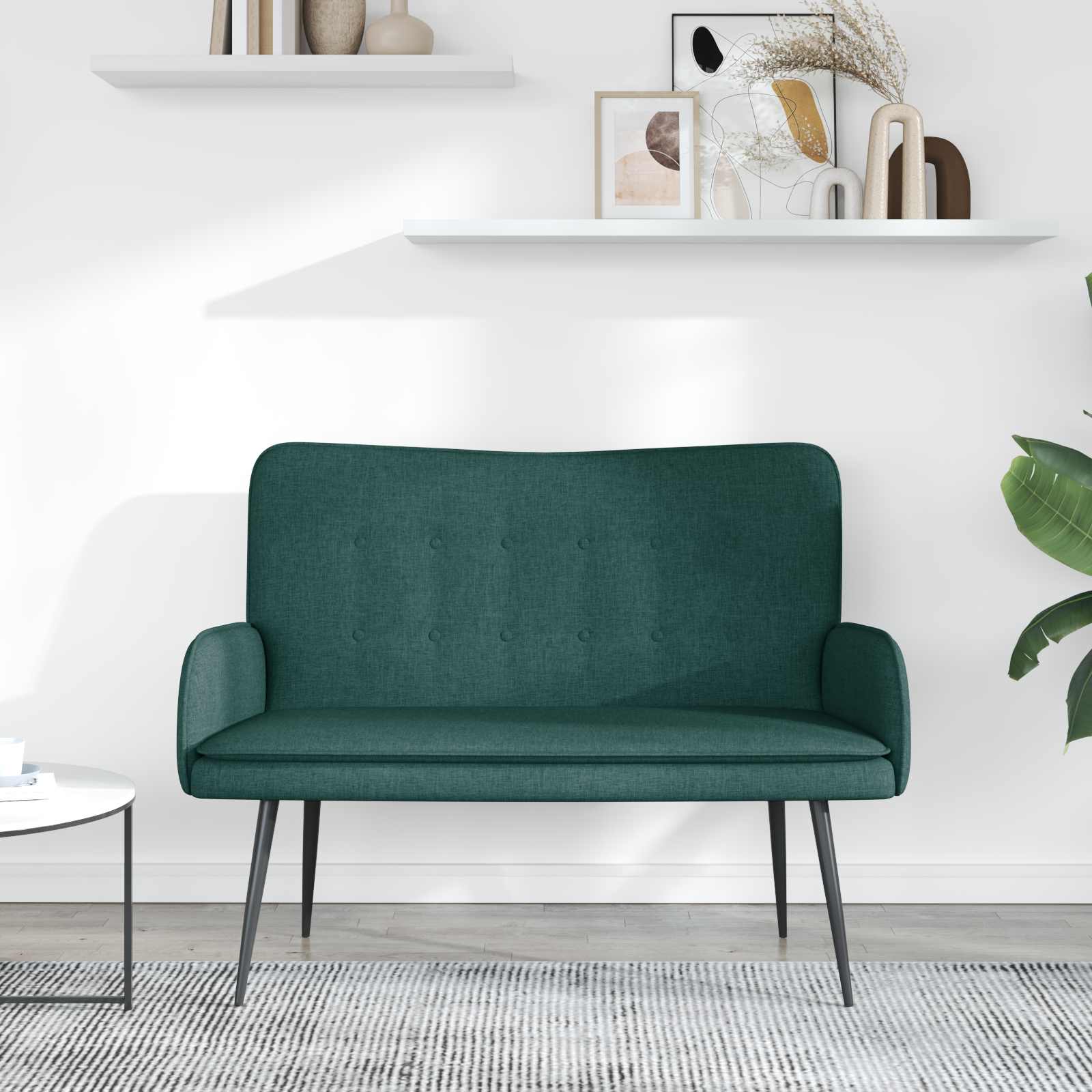 Sofa za dvije osobe Tamnozelena 115 x 61 x 87 cm Tkanina