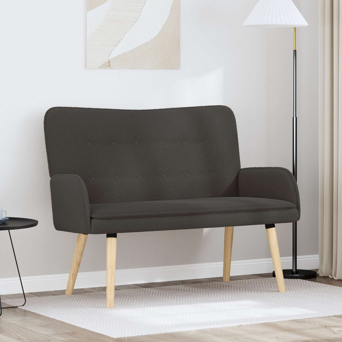 Sofa za dvije osobe Tamnosiva 115 x 61 x 87 cm Bouclé