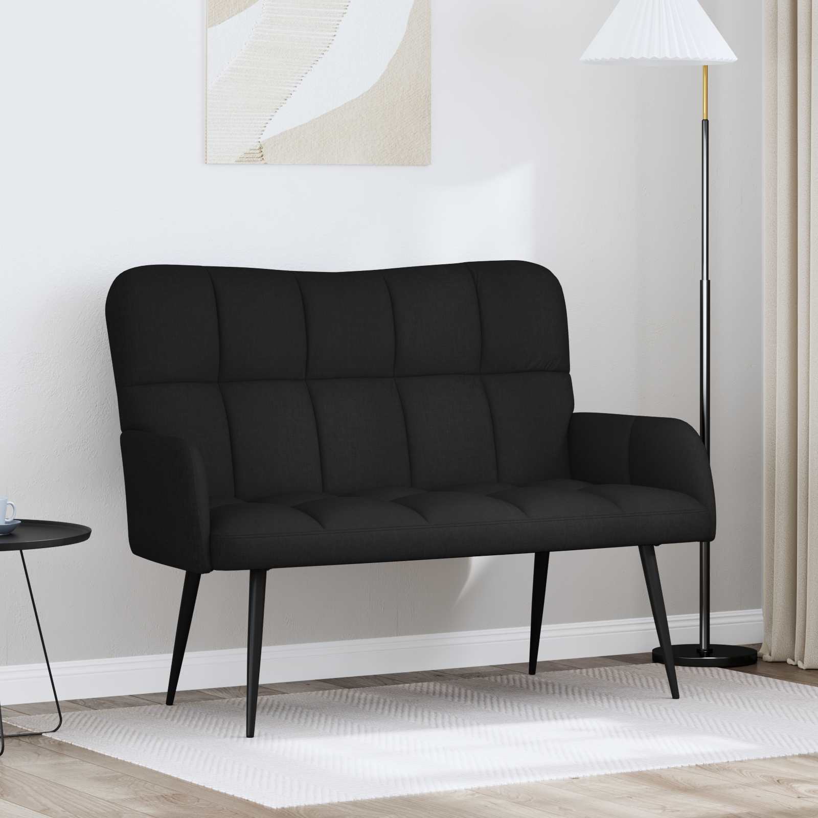 Sofa za dvije osobe Crna 115 x 61 x 87 cm Tkanina