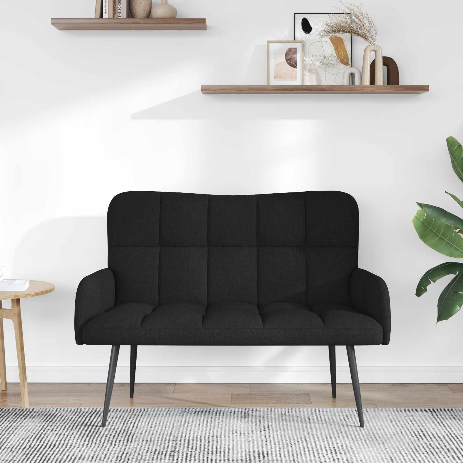 Sofa za dvije osobe Crna 115 x 61 x 87 cm Tkanina
