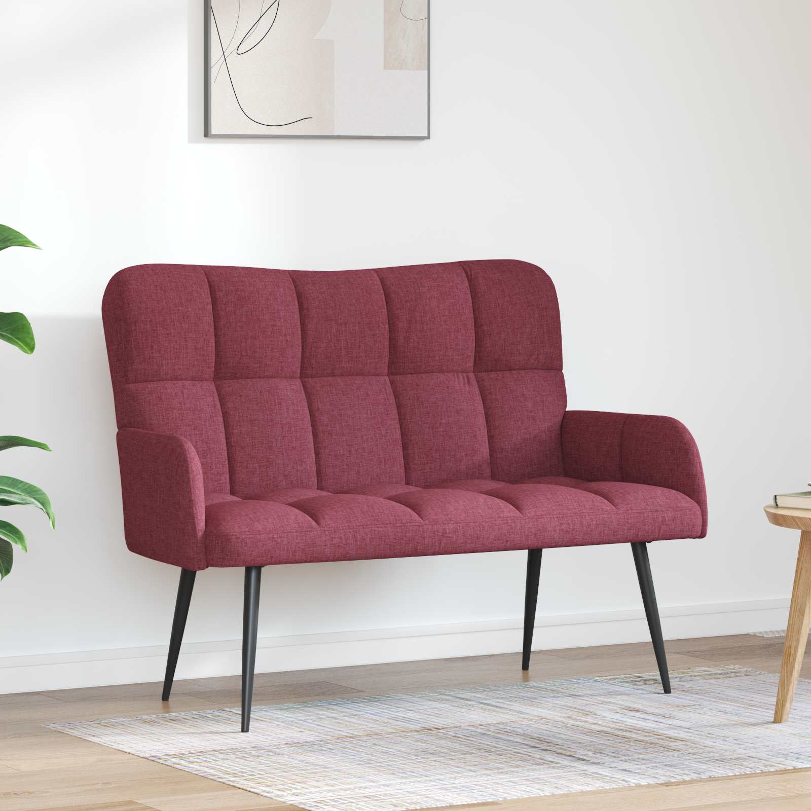Kauč za dvoje boja crnog vina 115 x 61 x 87 cm tkanina