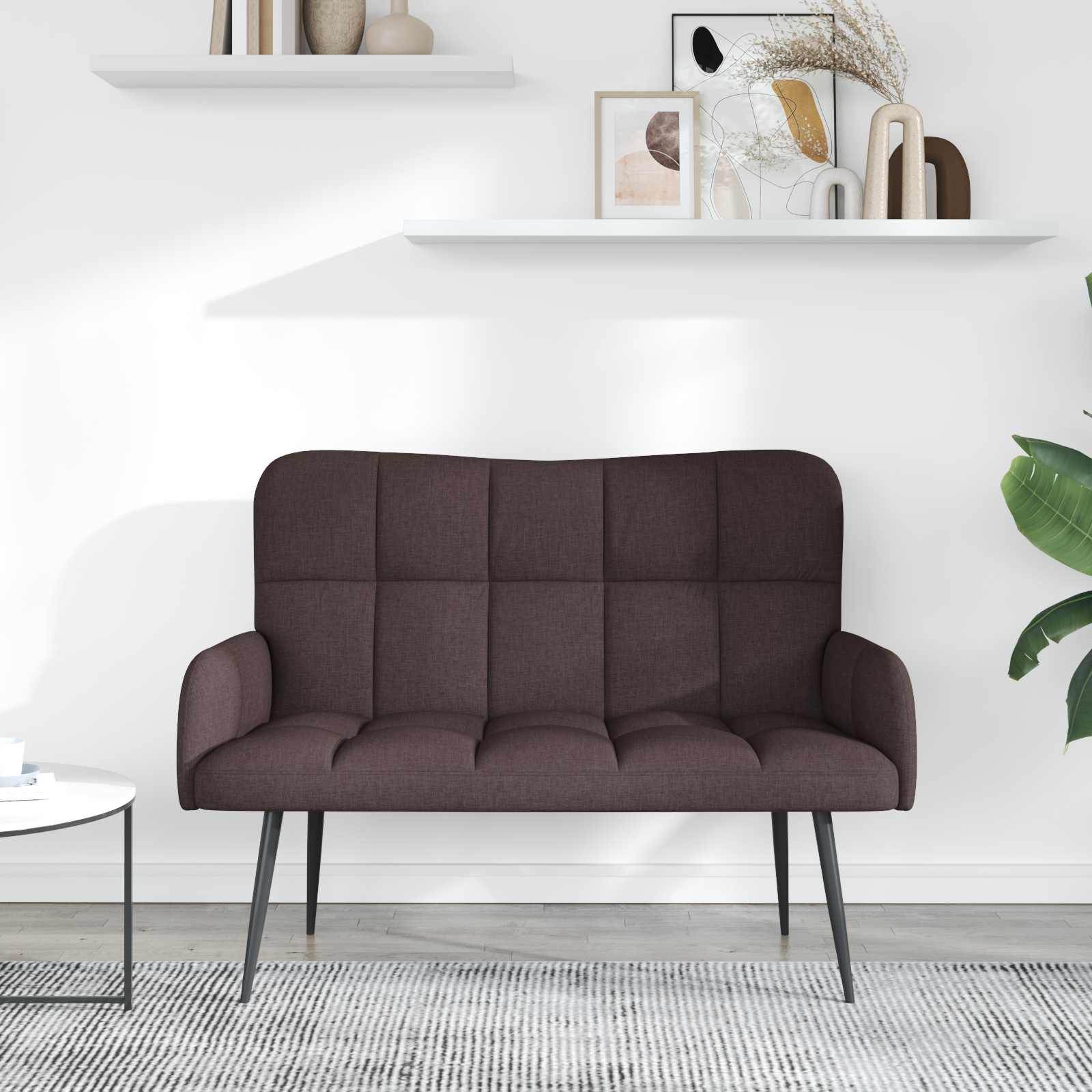 Sofa za dvije osobe Tamno smeđa 115 x 61 x 87 cm Tkanina
