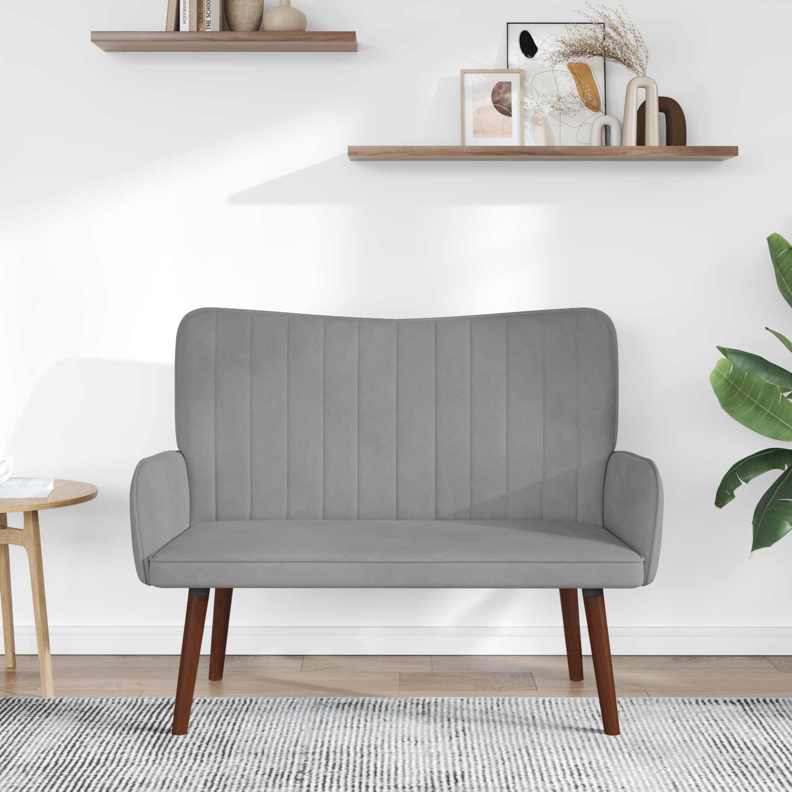 Sofa za dvije osobe Svjetlosiva 115 x 61 x 87 cm Baršun