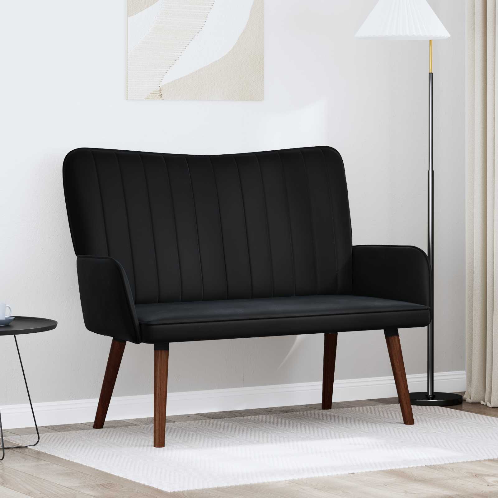 Sofa za dvije osobe Crna 115 x 61 x 87 cm Baršun