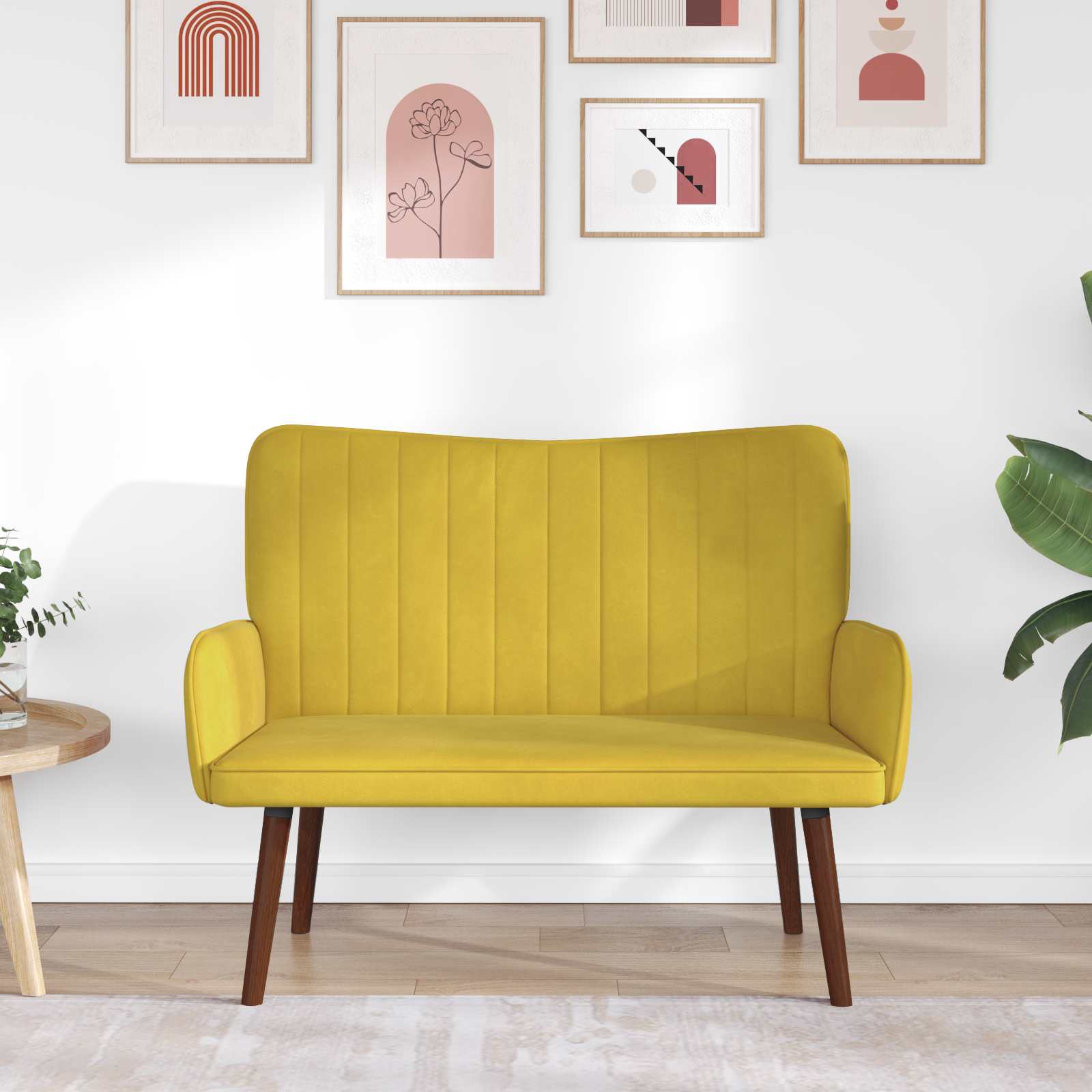Sofa za dvije osobe Žuta 115 x 61 x 87 cm Baršun