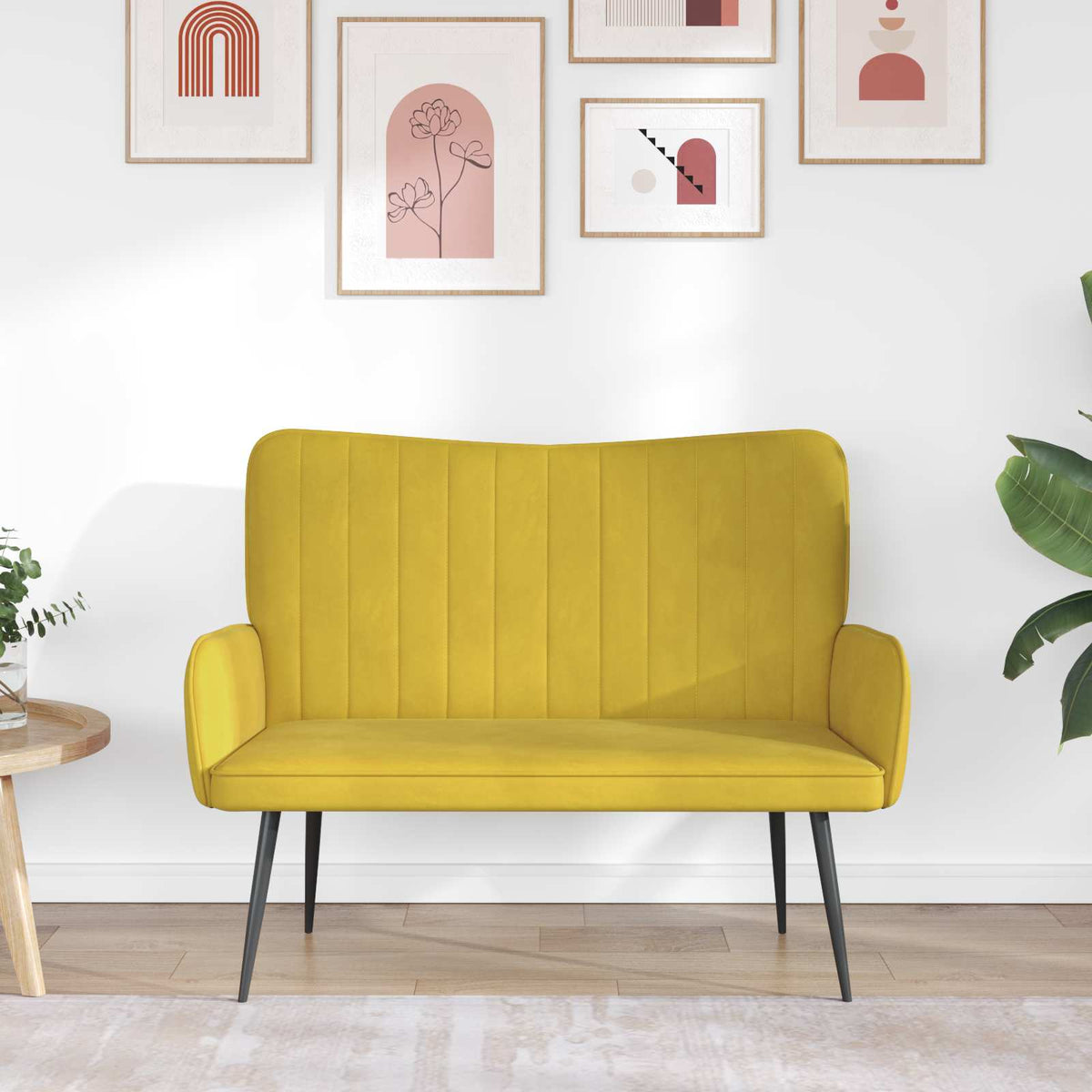Sofa za dvije osobe Žuta 115 x 61 x 87 cm Baršun