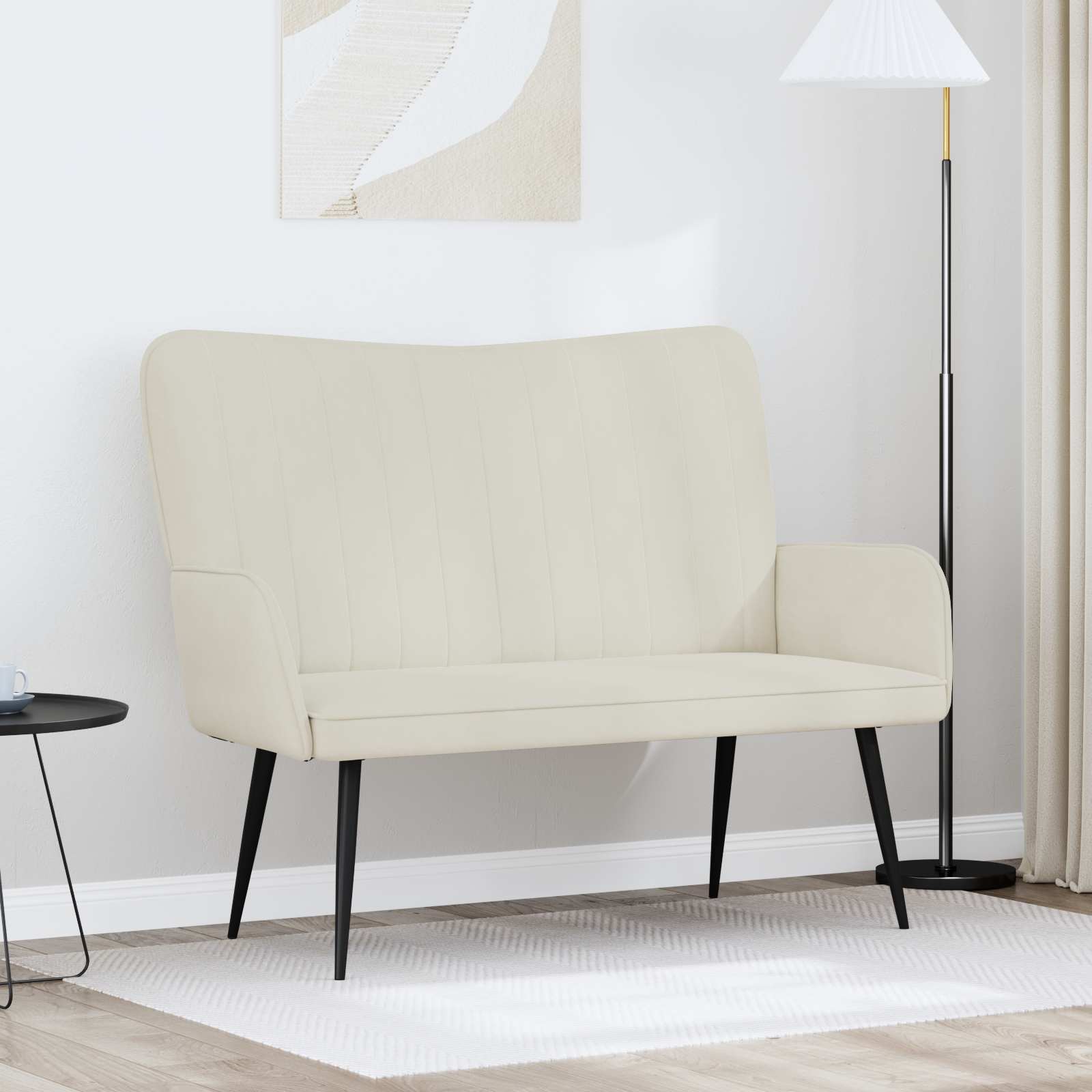 Kauč za dvoje Krema 115 x 61 x 87 cm Baršun