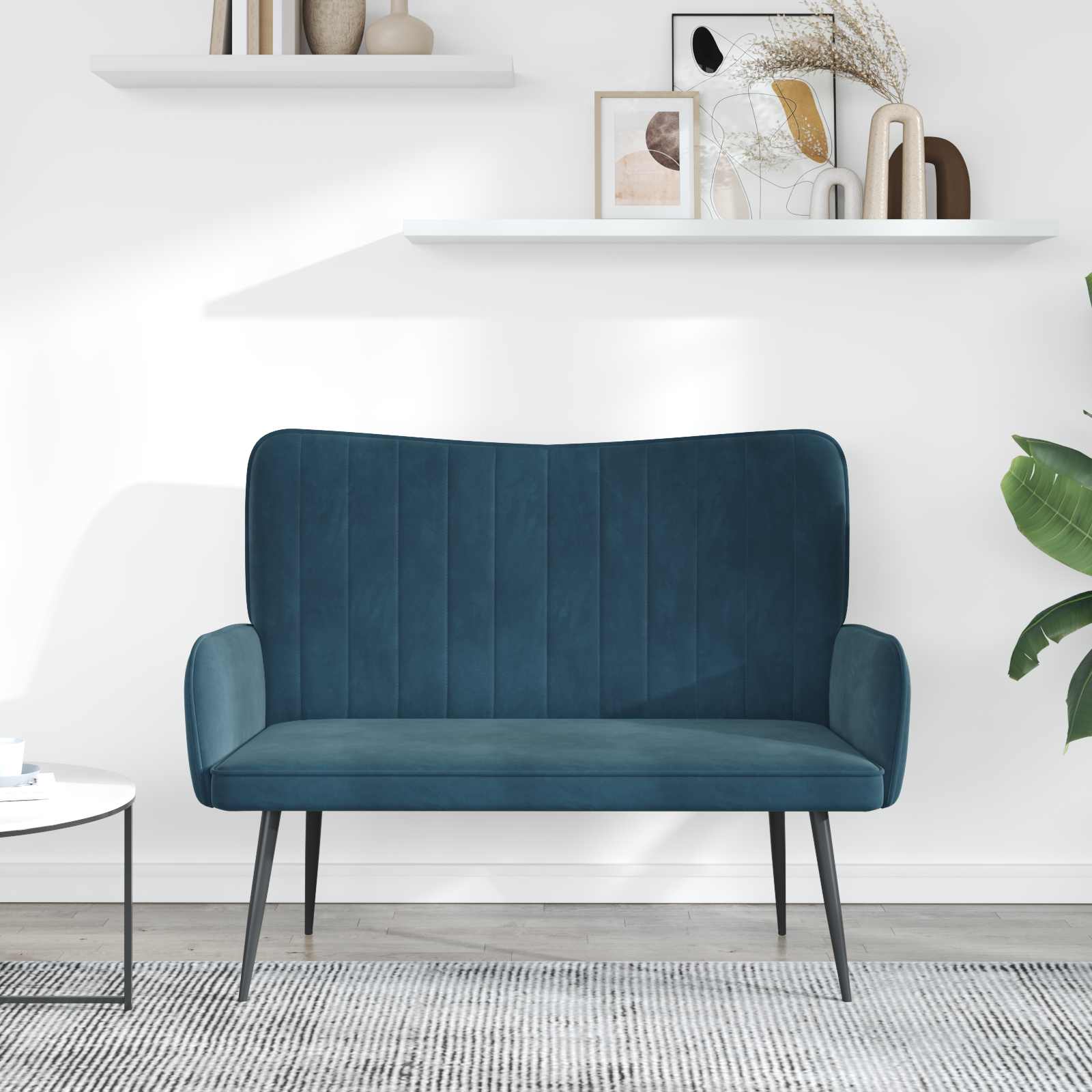 Sofa za dvije osobe Plava 115 x 61 x 87 cm Baršun