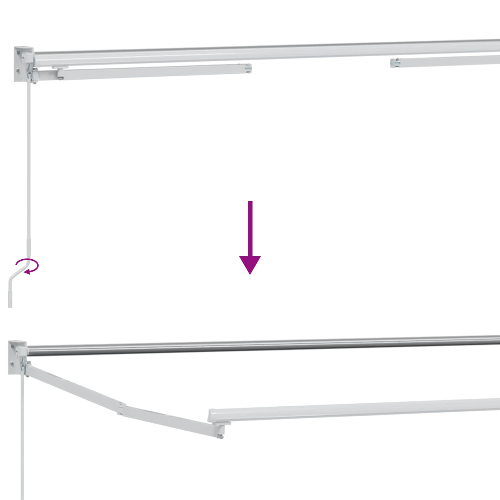 Povlačivi tende Krem 3 x 2 m 100% Poliester i Aluminij