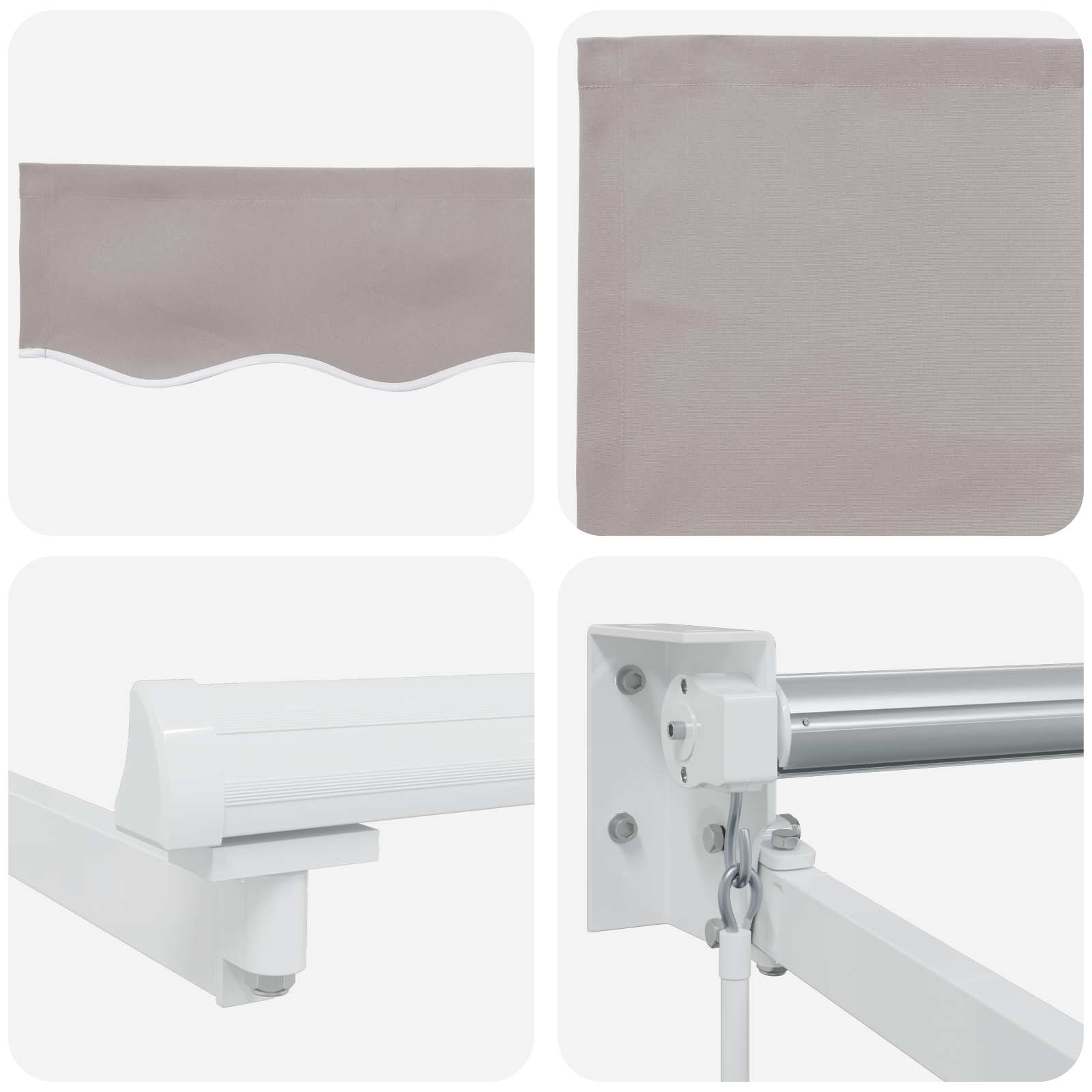 Povlačivi tende Svjetlosiva 3,5 x 2 m 100% Poliester i Aluminij