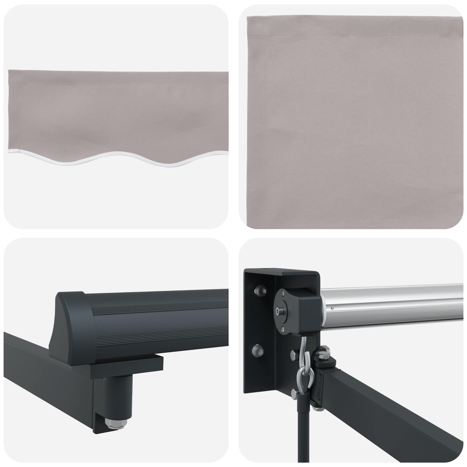 Povlačivi tende Svjetlosiva 3,5 x 2 m 100% Poliester i Aluminij