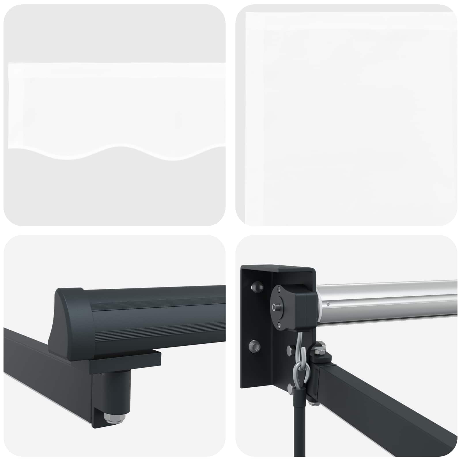 Ručna zlačivna tenda s LED diodama Bijela i antracit 3 x 2 m