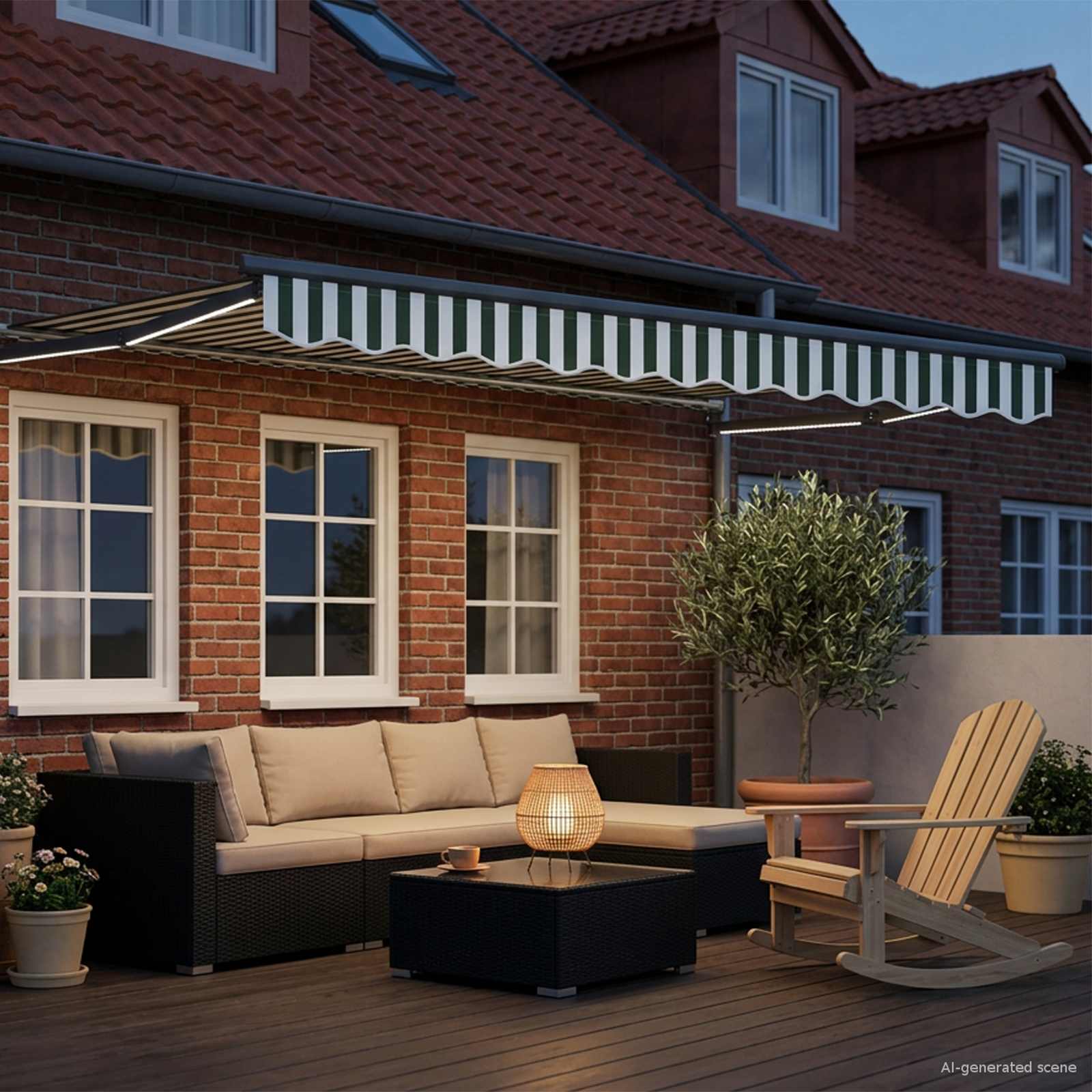 Ručna zlačivna tenda s LED diodama 3,5 x 2,5 m