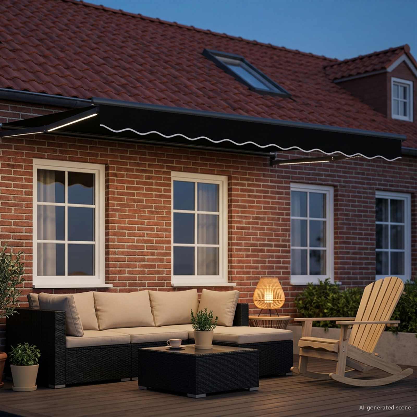Električna retraktabilna tenda Crna 3,5 x 2,5 m