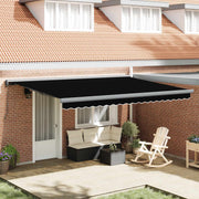 Skrovita tenda Crna 4 × 3 m Platno i Aluminij