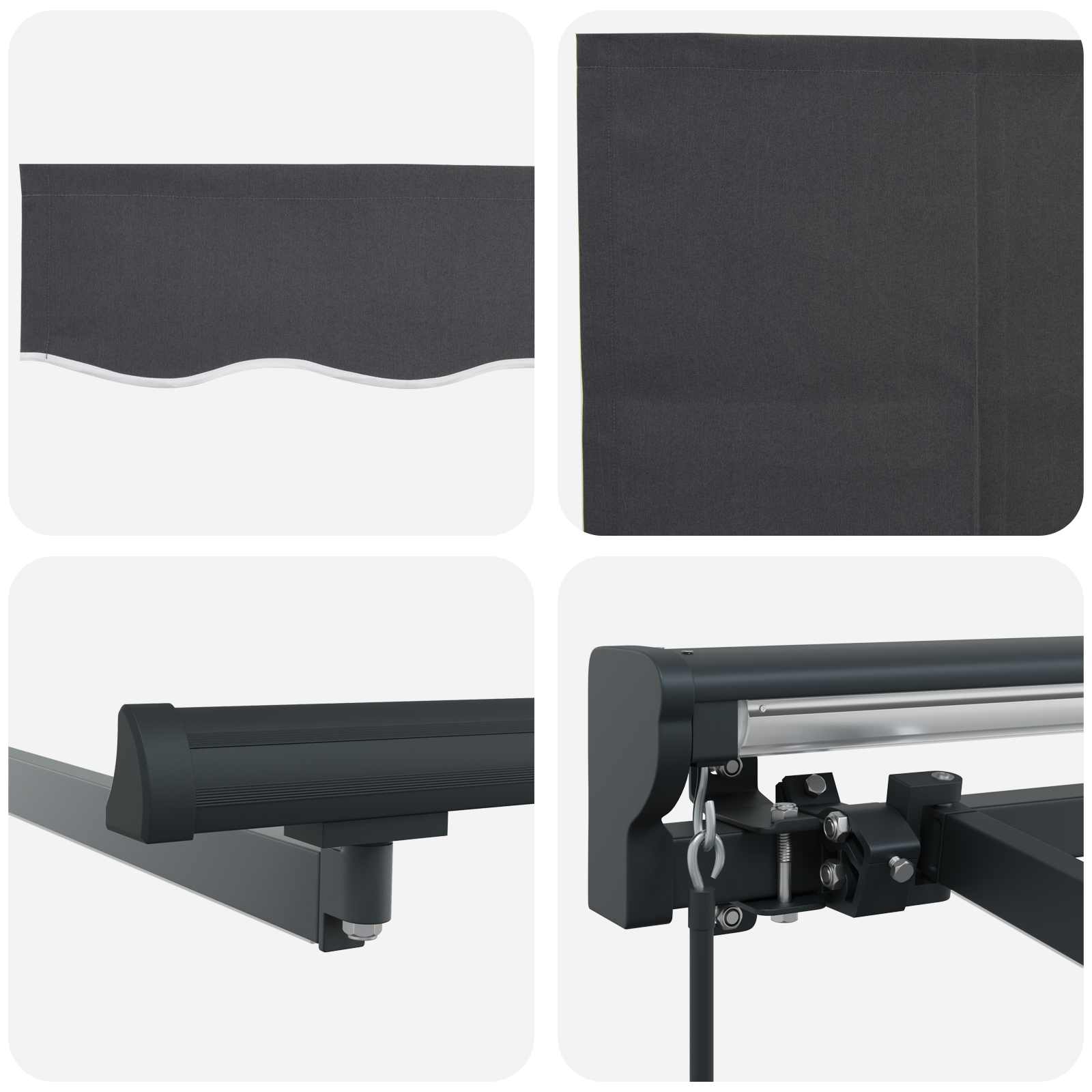 Ručni okvir tende s LED-ima Antracit 4,5 × 3 m