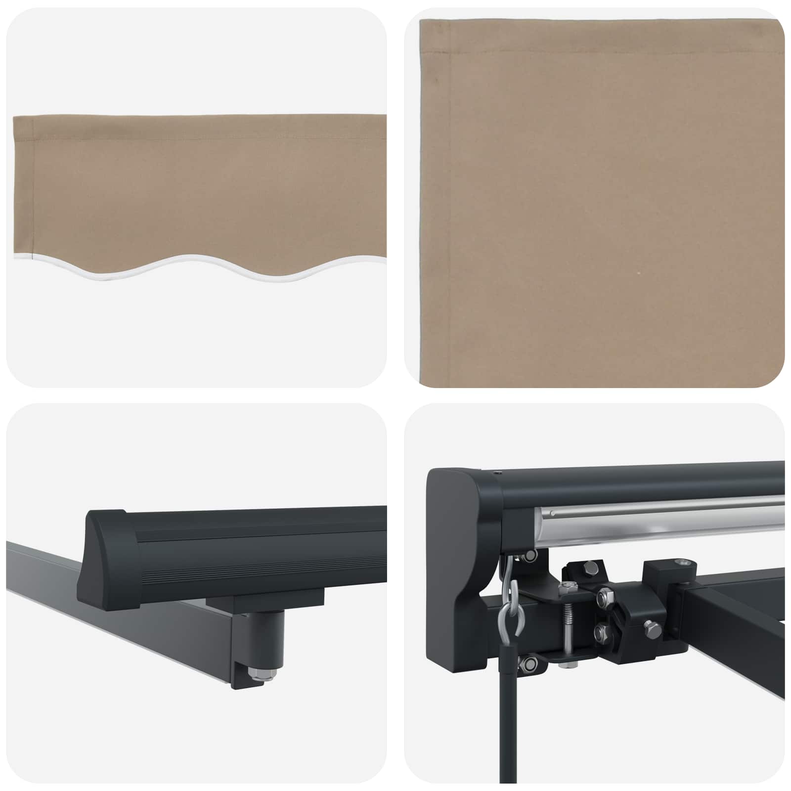 Ručni okvir tende s LED-ima Bež i Antracit 4,5 × 3,5 m