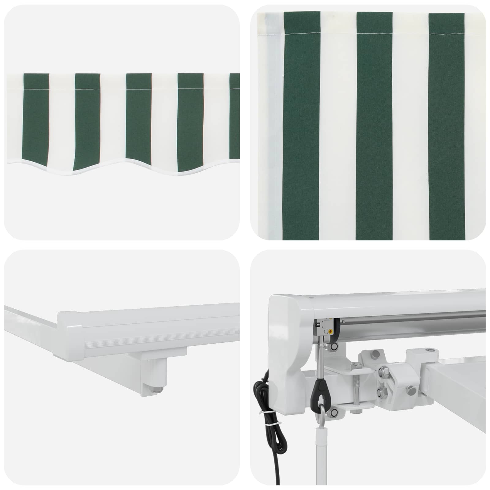 Električna retraktabilna tenda Zelena i bijela 5 x 3 m