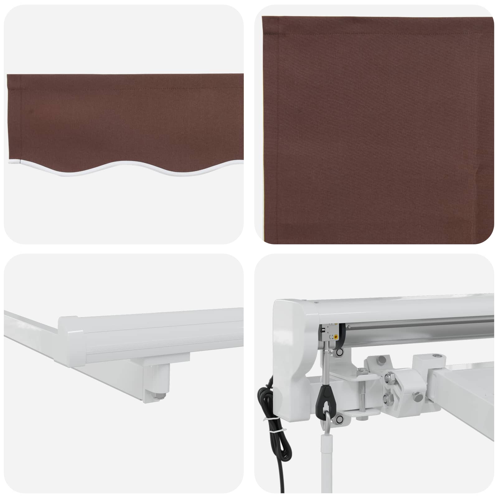 Električna retraktabilna tenda Smeđa i bijela 4,5 × 3,5 m