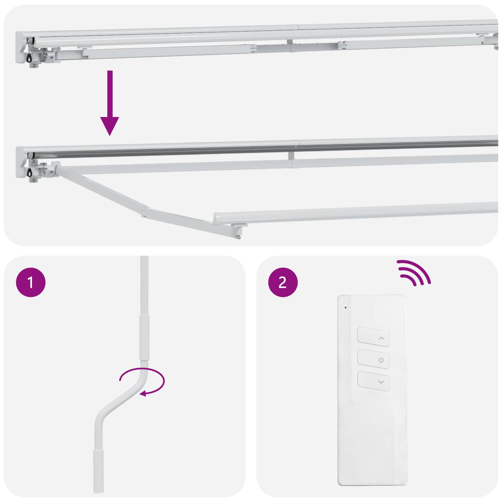 Električna retraktabilna tenda Antracit i bijelo 3 x 2 m