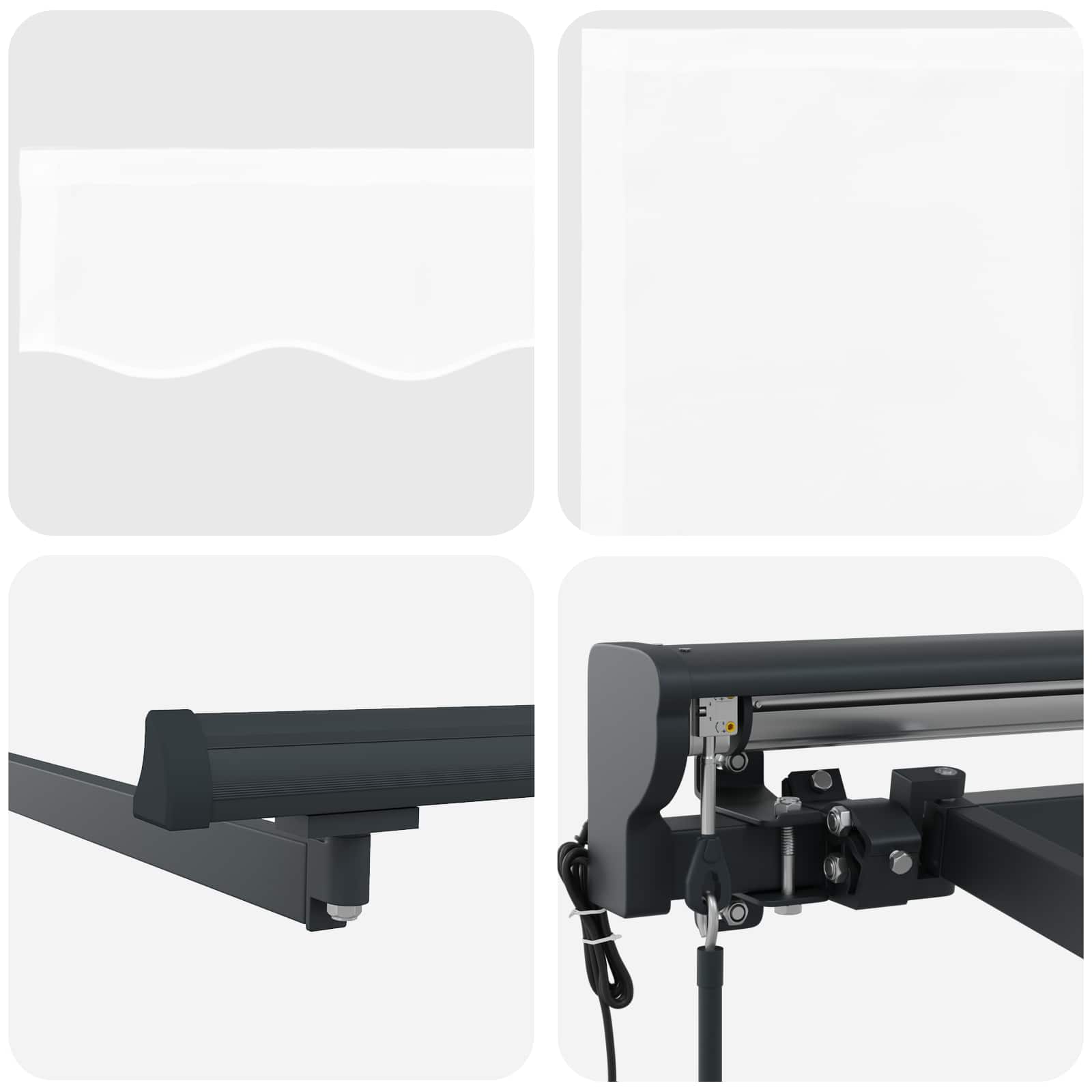 Električna retraktabilna tenda Bijela i antracit 4,5 × 3 m