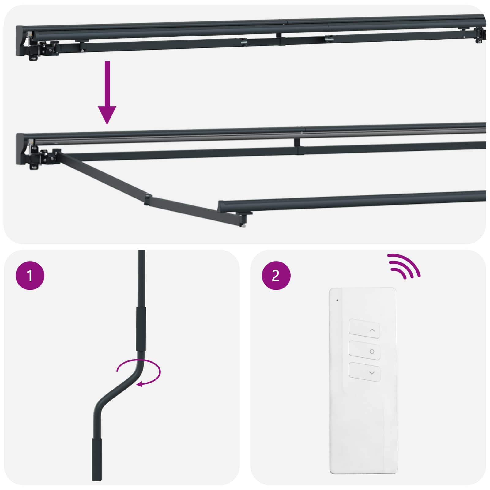 Električna retraktabilna tenda Zelena, Bijela, Antracit 5 x 3 m