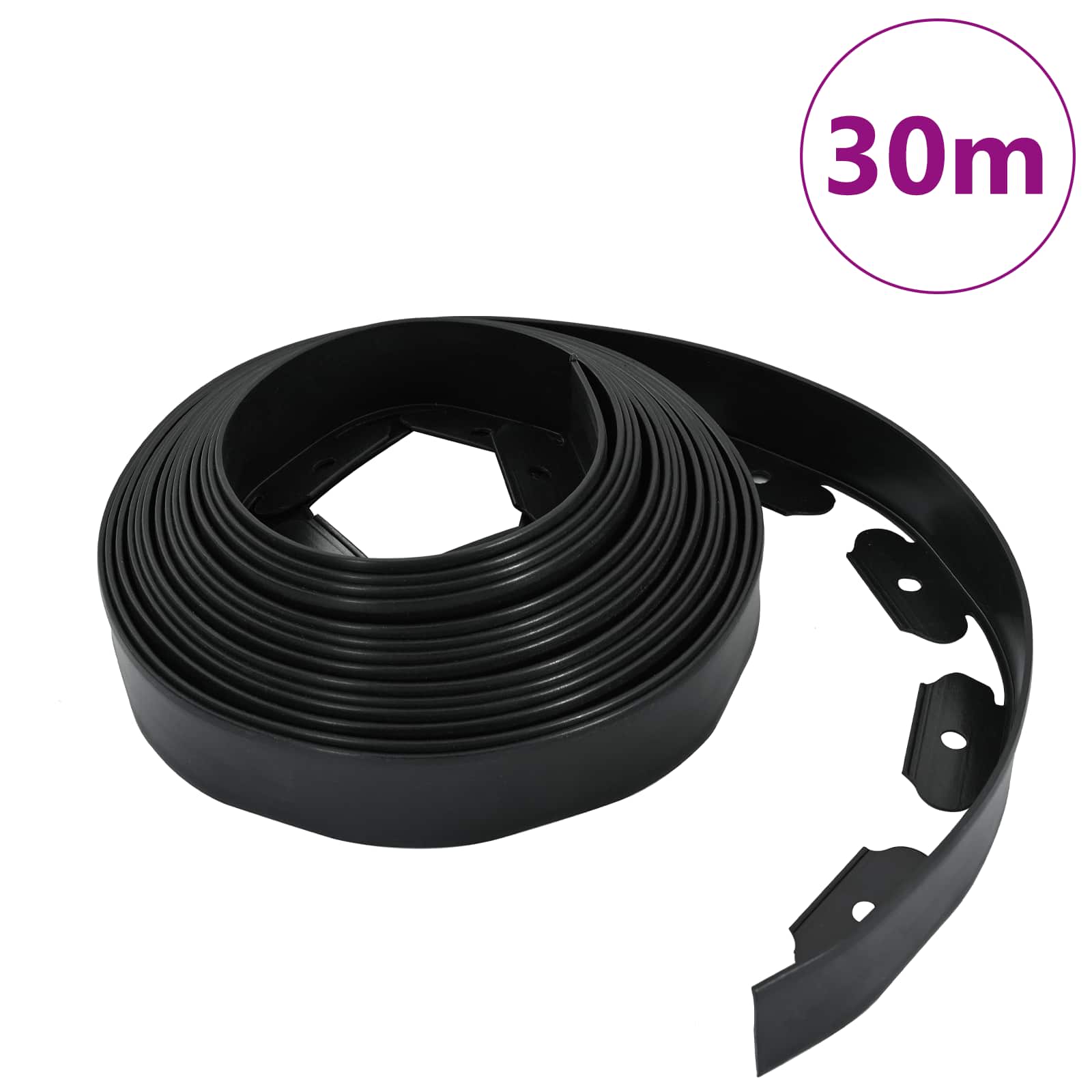 Rubnjaci za travnjak Crna 3000 x 4 x 5 cm Plastika